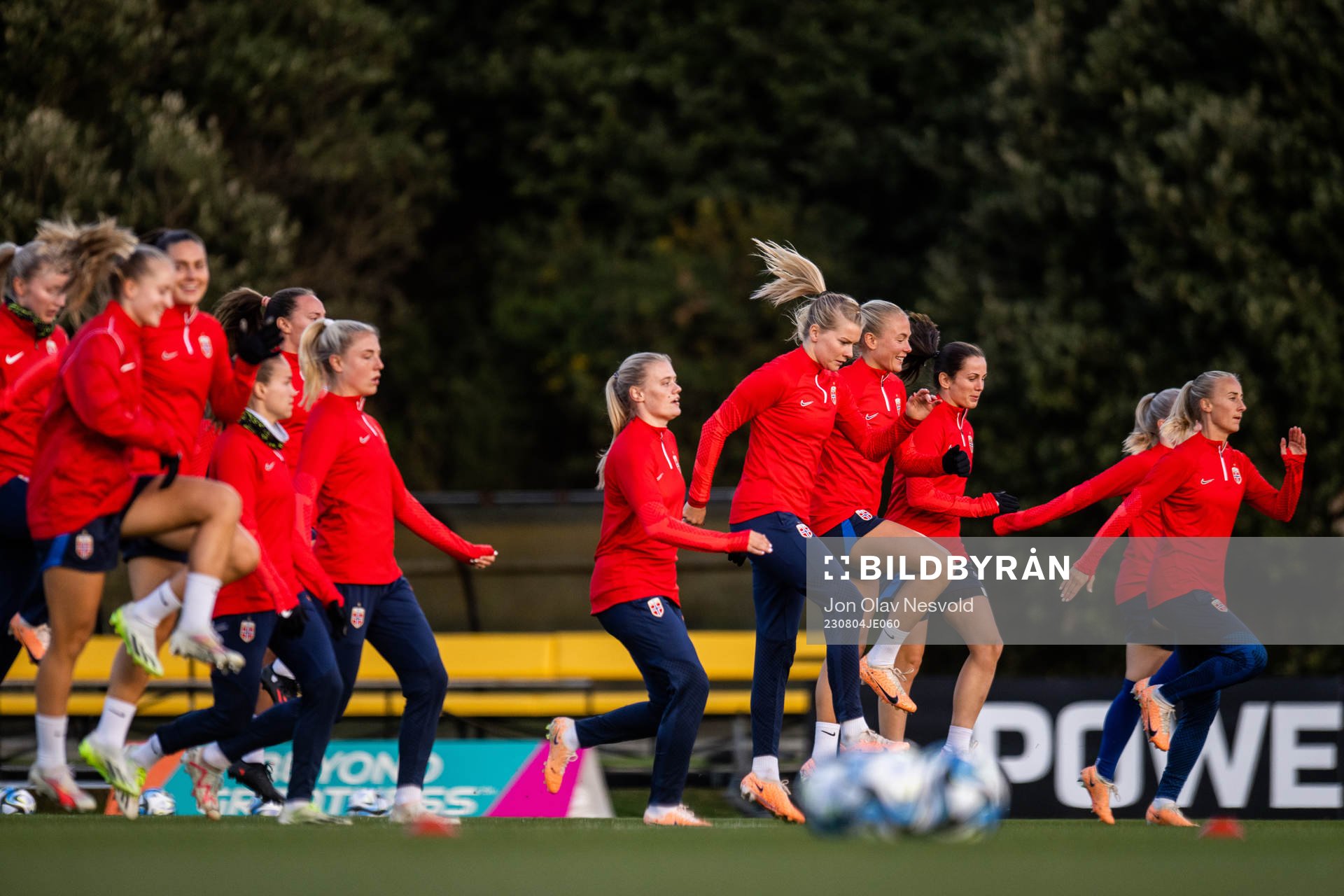 Players of Norway at a training session