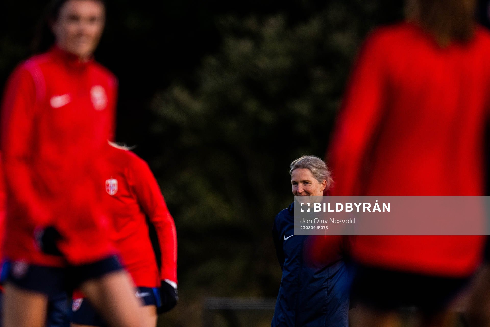 Head coach Hege Riise of Norway at a training session