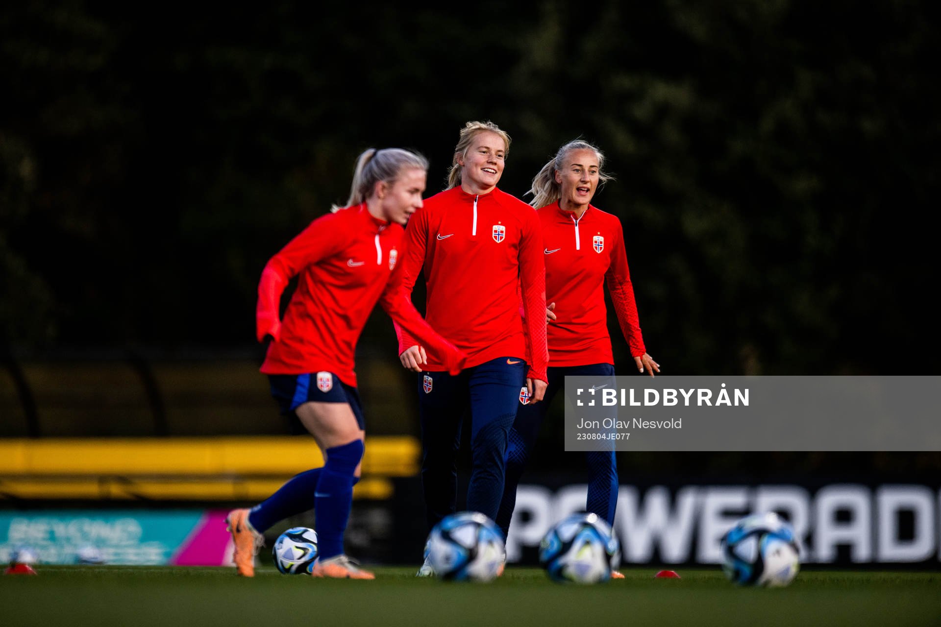 Julie Blakstad and Anja Sønstevold of Norway at a training
