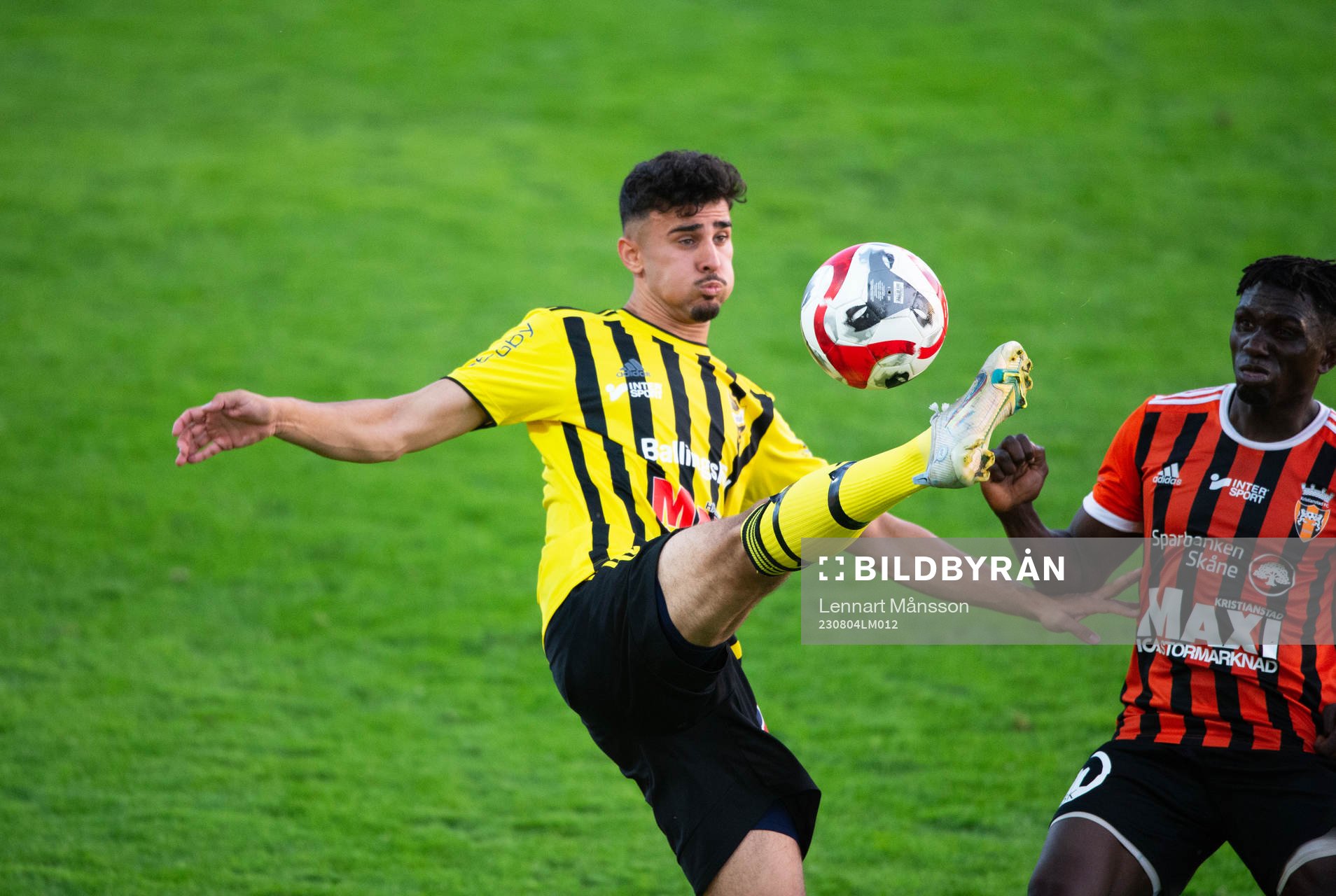 IFK Hässleholms Adham El Youssef i matchen i division 2 mellan IFK Hässleholm och Kristianstads FC, i Hässleholm 4 augusti 2023.