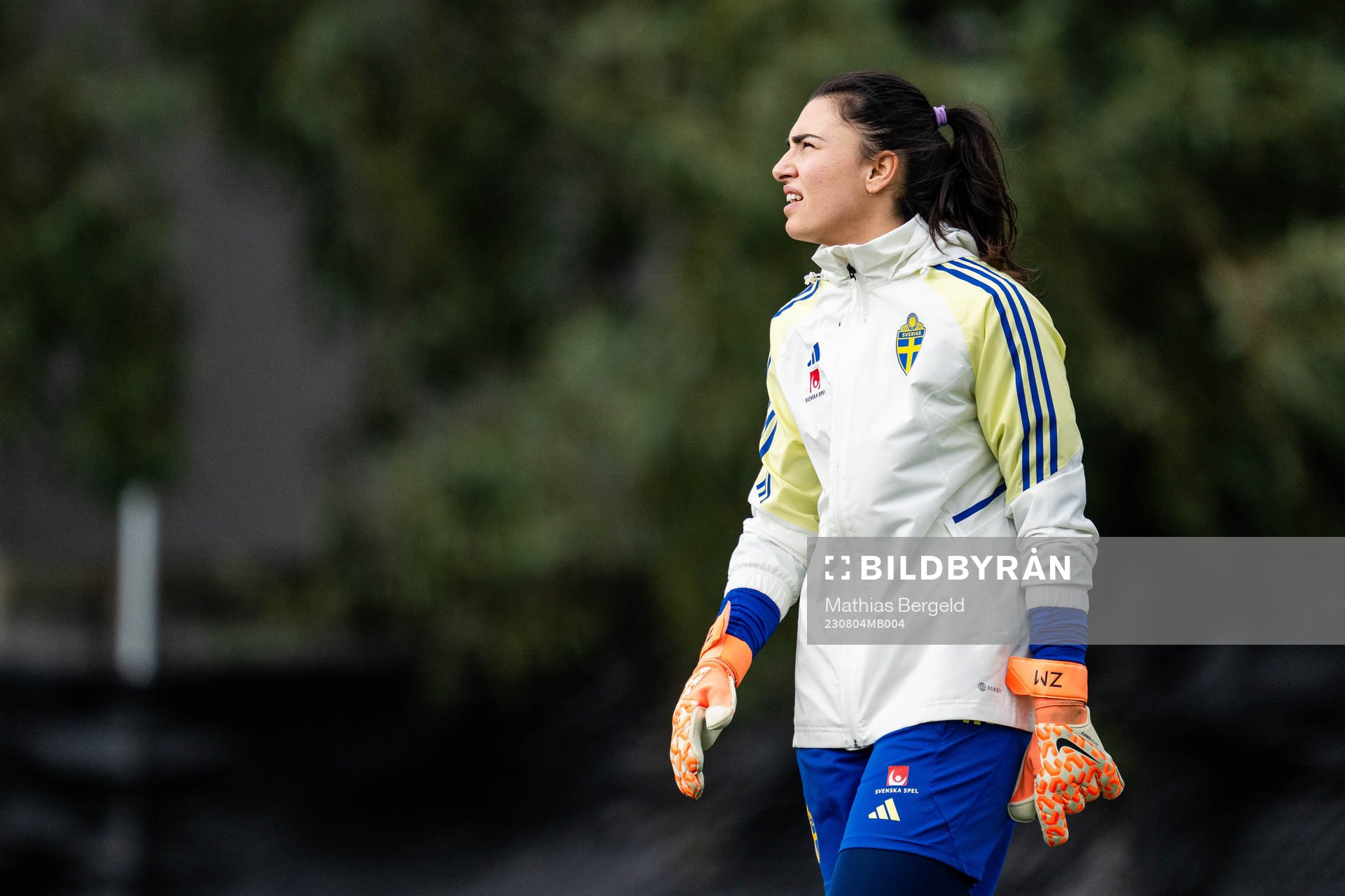Goalkeeper Zecira Musovic of the Swedish women's national
