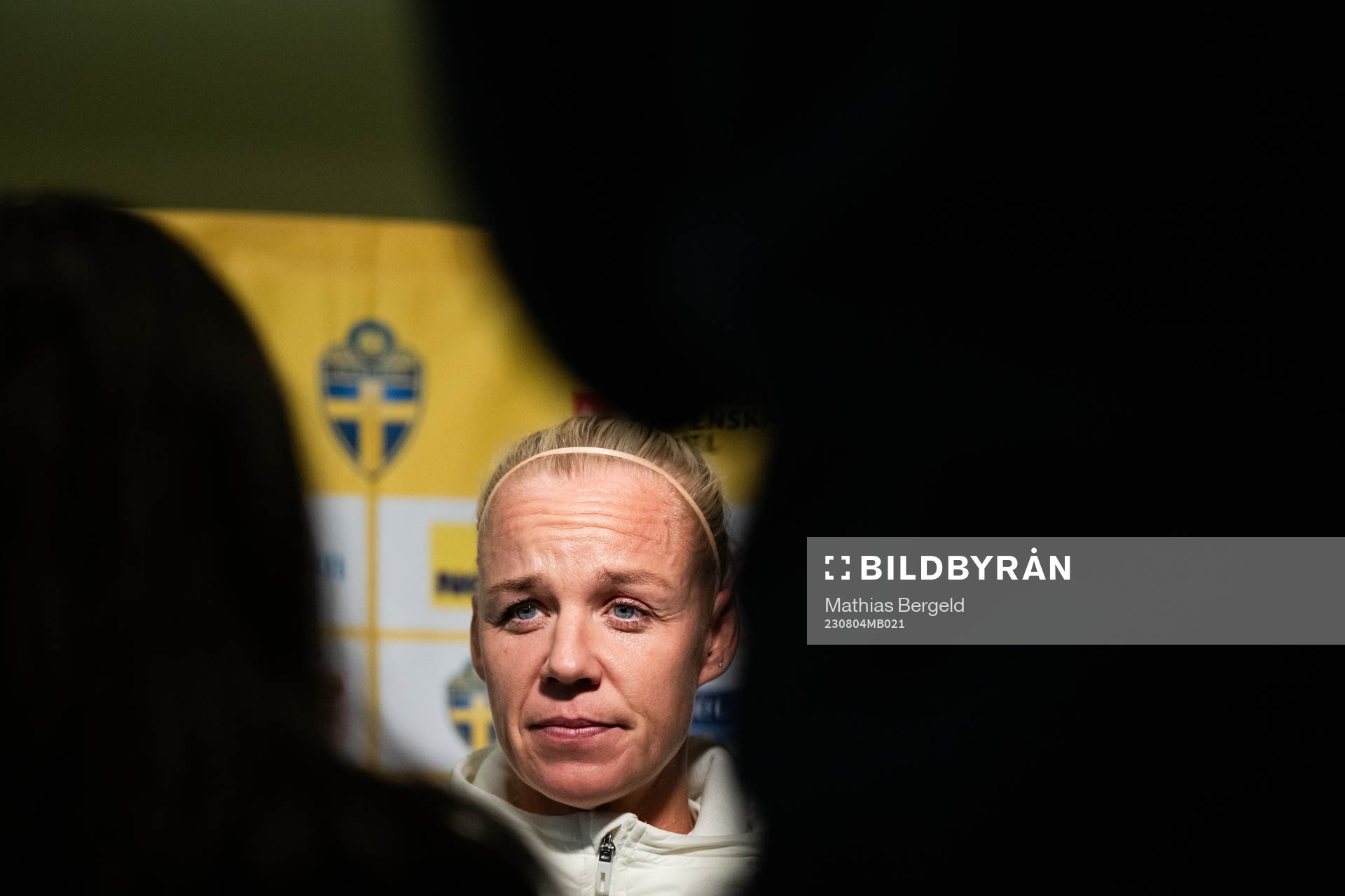 of the Swedish women's national football team at a press