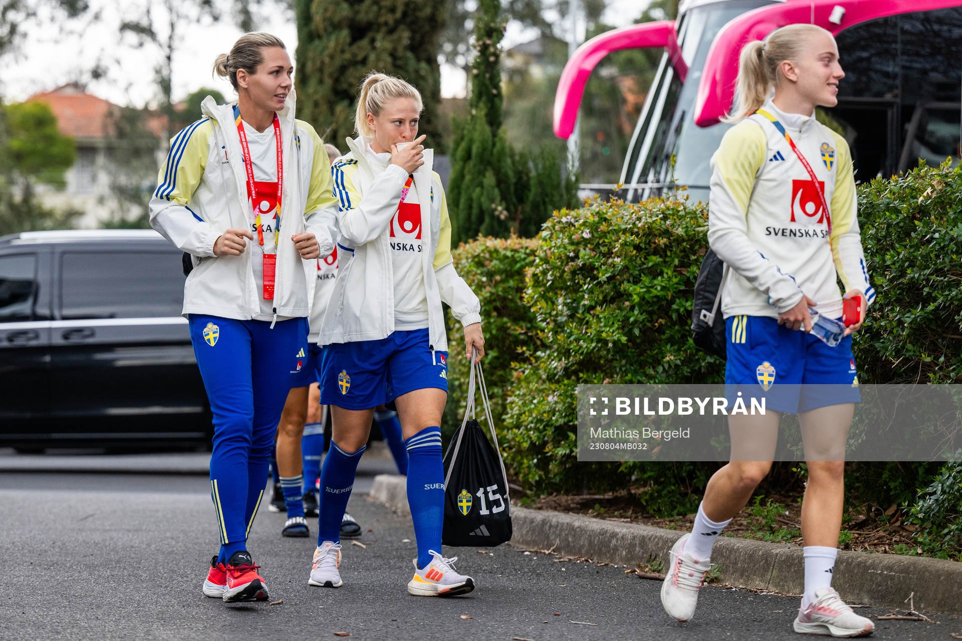 Goalkeeper Jennifer Falk, Rebecka Blomqvist and Anna