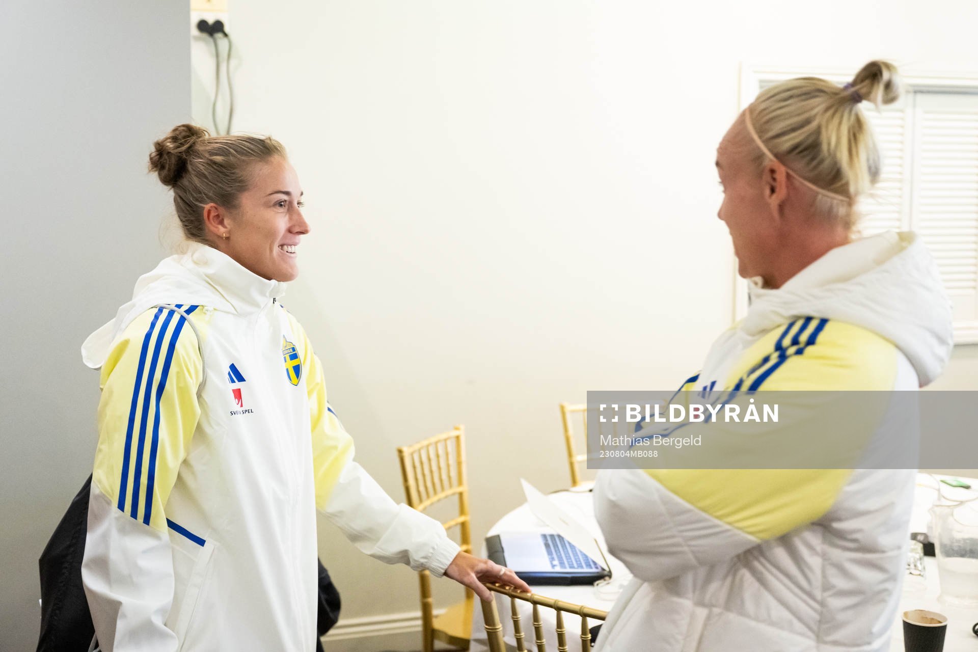 Filippa Angeldahl and Caroline Seger of the Swedish women's