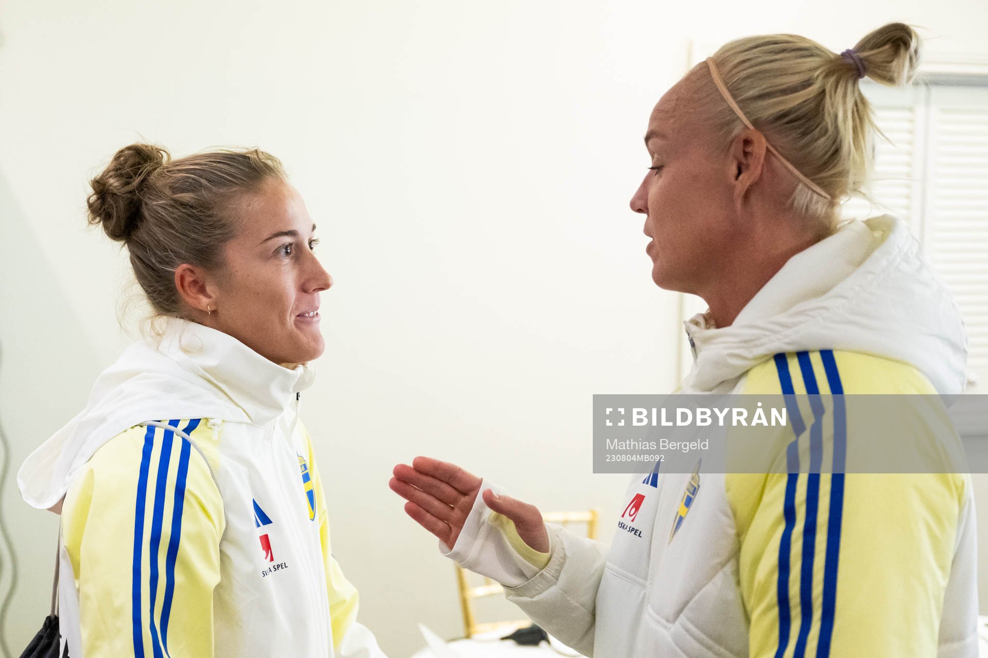 Filippa Angeldahl and Caroline Seger of the Swedish women's