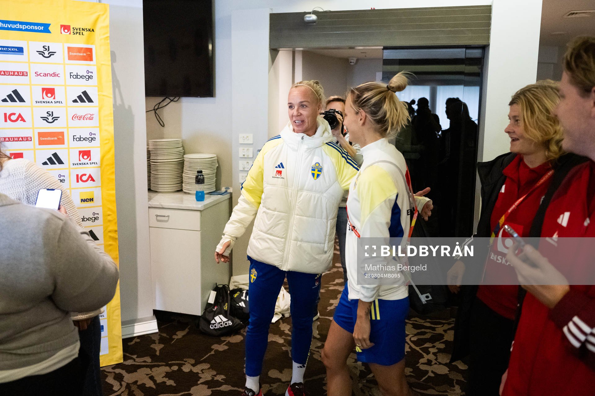 Caroline Seger and Nathalie Björn of the Swedish women's