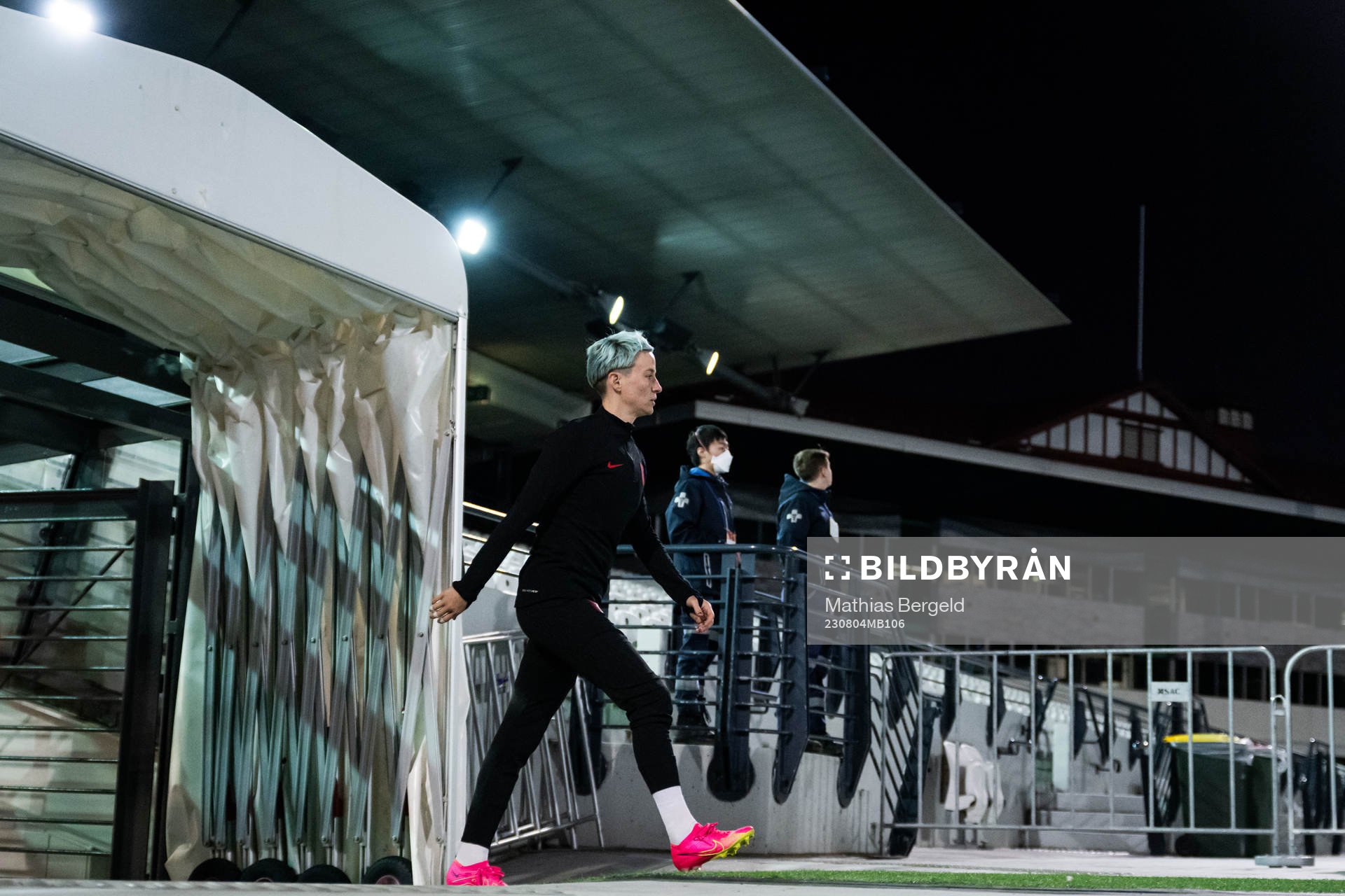 at a training session with the women's national football