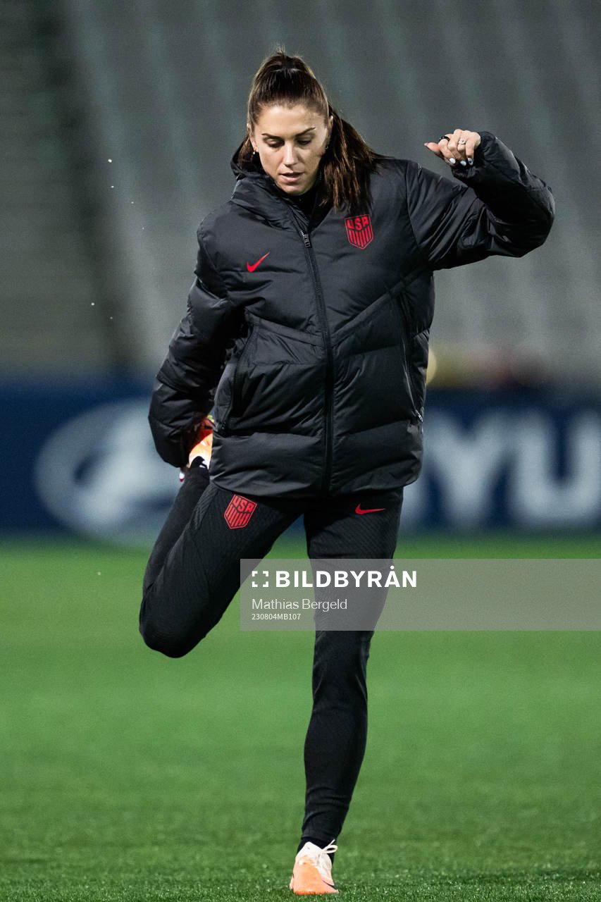 Alex Morgan at a training session with the women's national