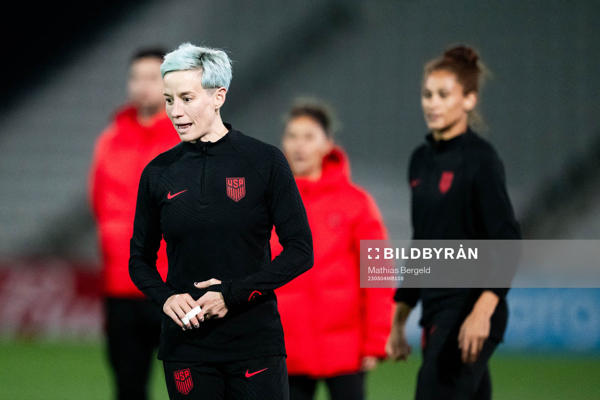 Megan Rapinoe at a training session with the women's national football team of USA during the FIFA Women's World Cup on August 4, 2023 in Melbourne.