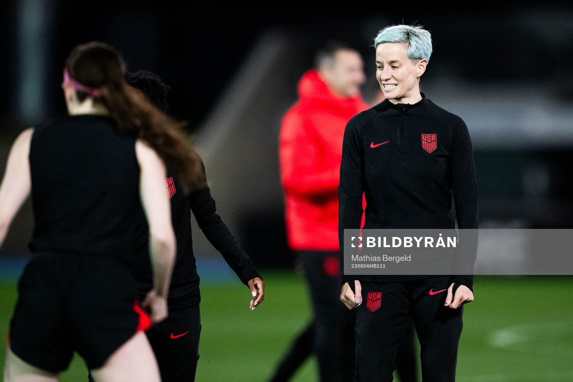 Megan Rapinoe at a training session with the women's
