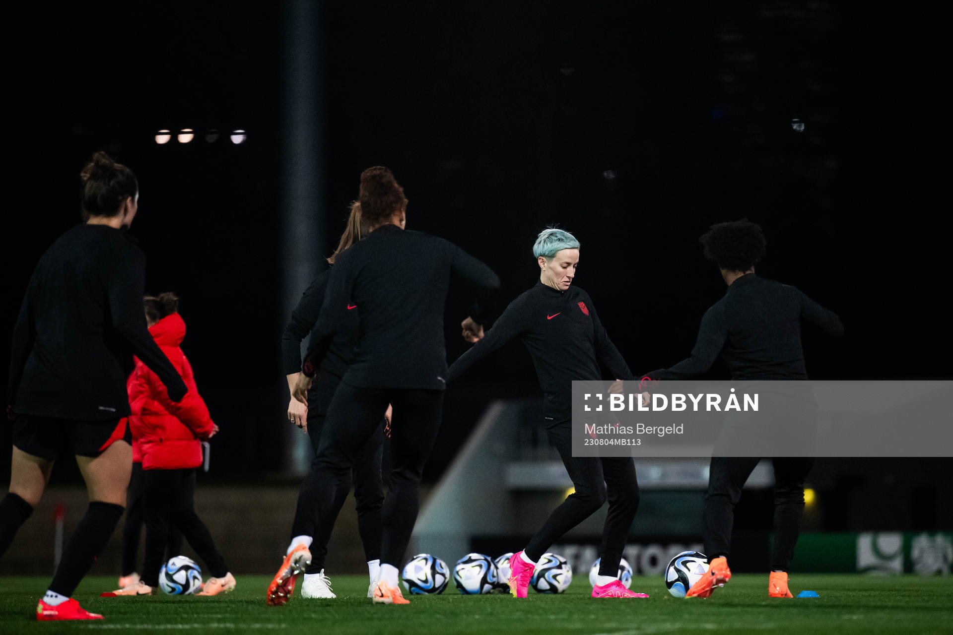 Megan Rapinoe at a training session with the women's national football team of USA during the FIFA Women's World Cup on August 4, 2023 in Melbourne.