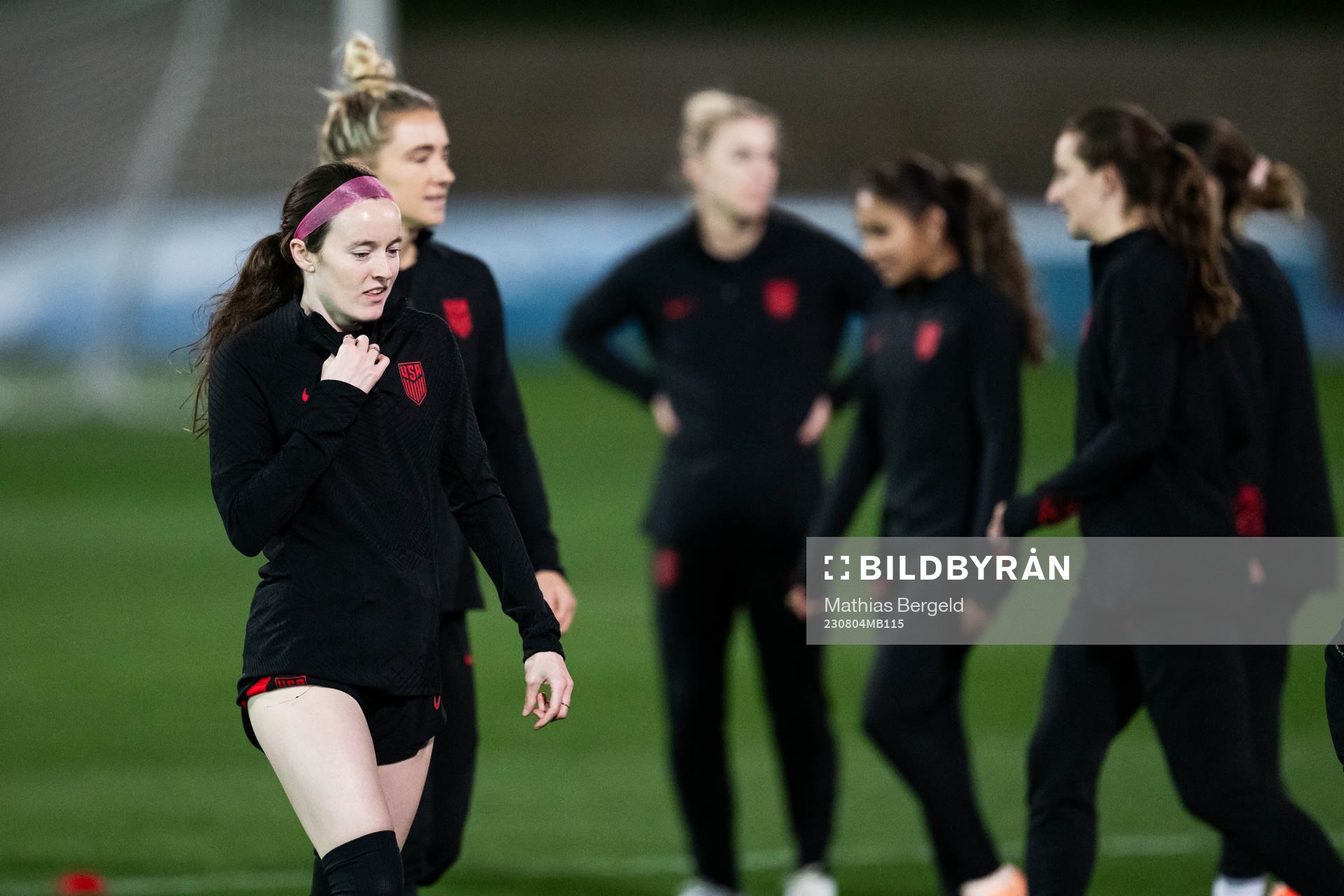 Rose Lavelle at a training session with the women's