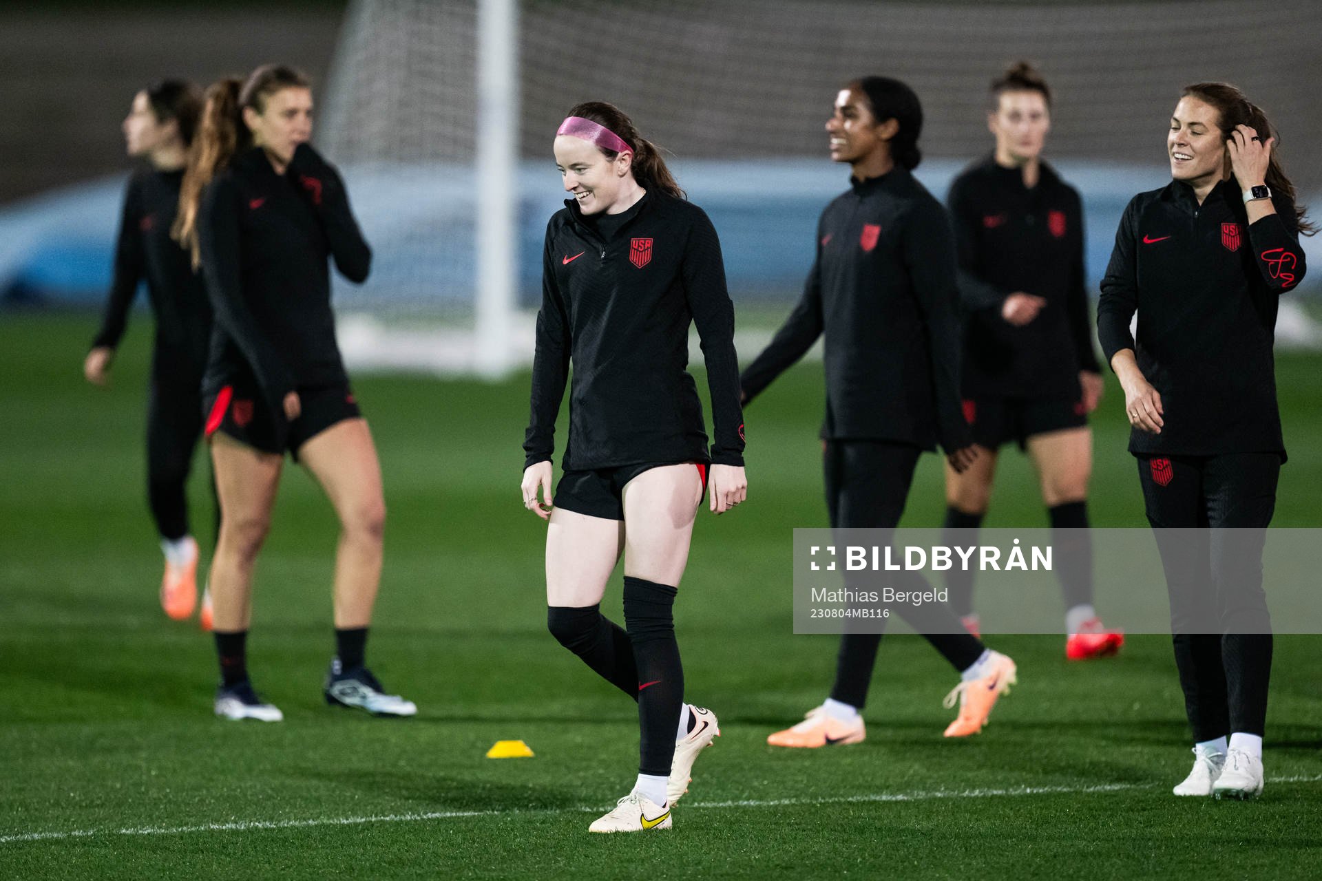 Rose Lavelle at a training session with the women's national football team of USA during the FIFA Women's World Cup on August 4, 2023 in Melbourne.