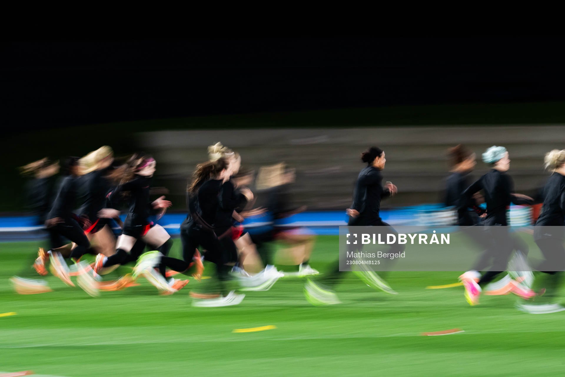 Players at a training session with the women's national