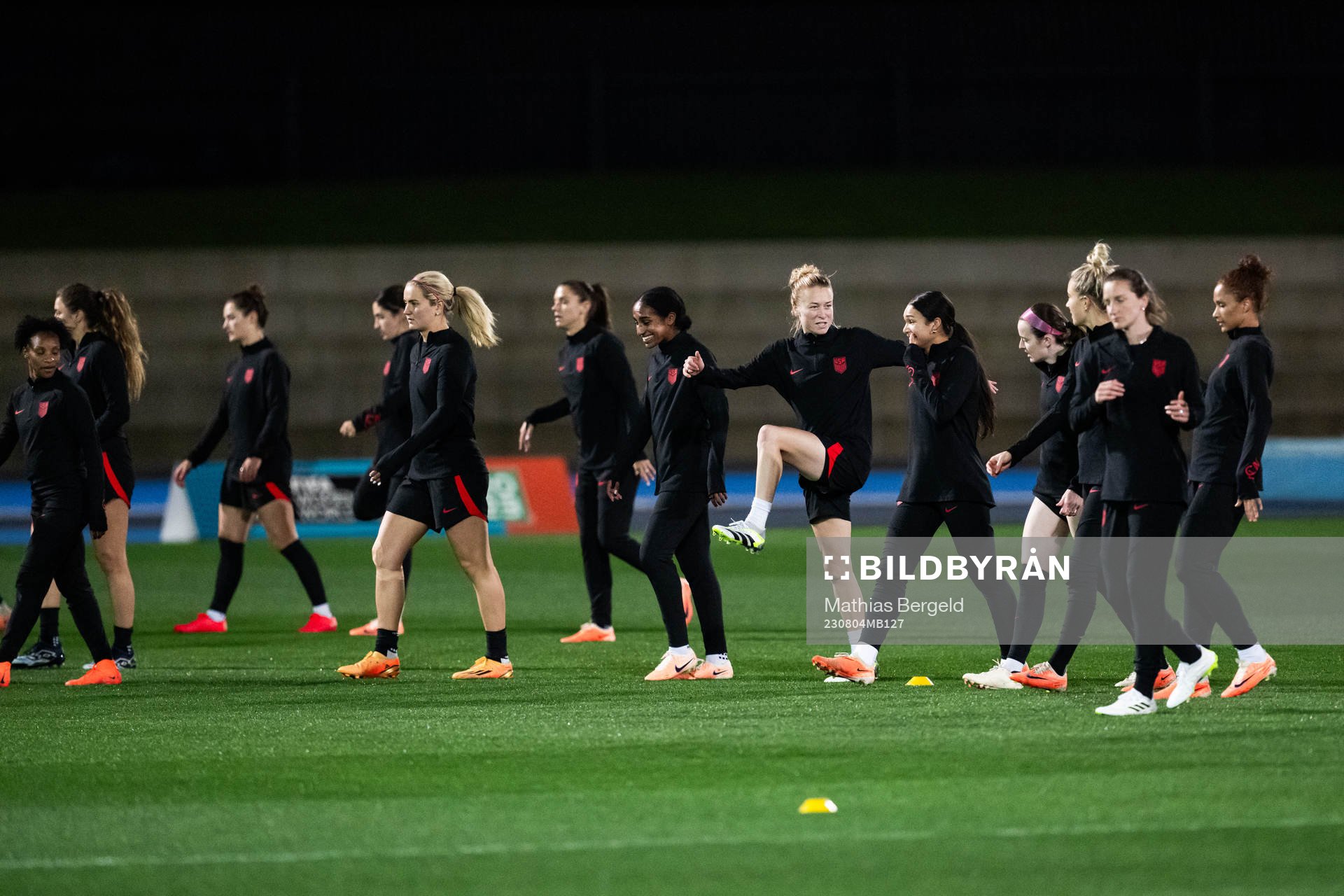 Players at a training session with the women's national