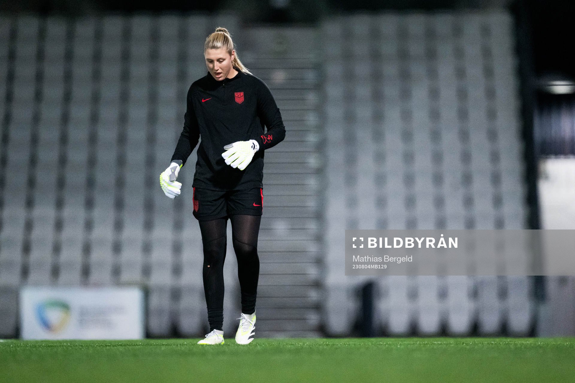 Goalkeeper Casey Murphy at a training session with the
