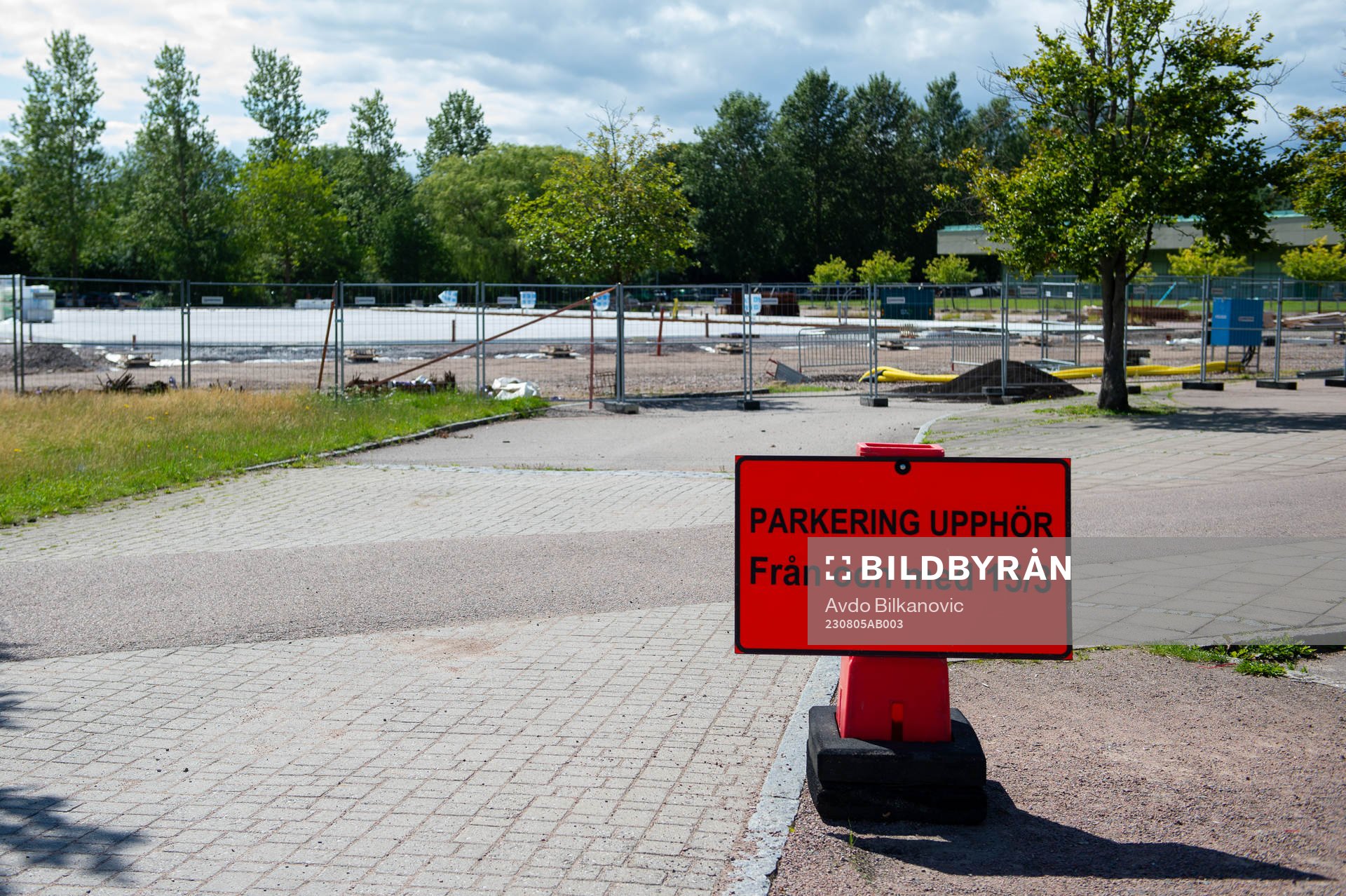 Den gamla parkering utanför Landskrona IP är byggplats