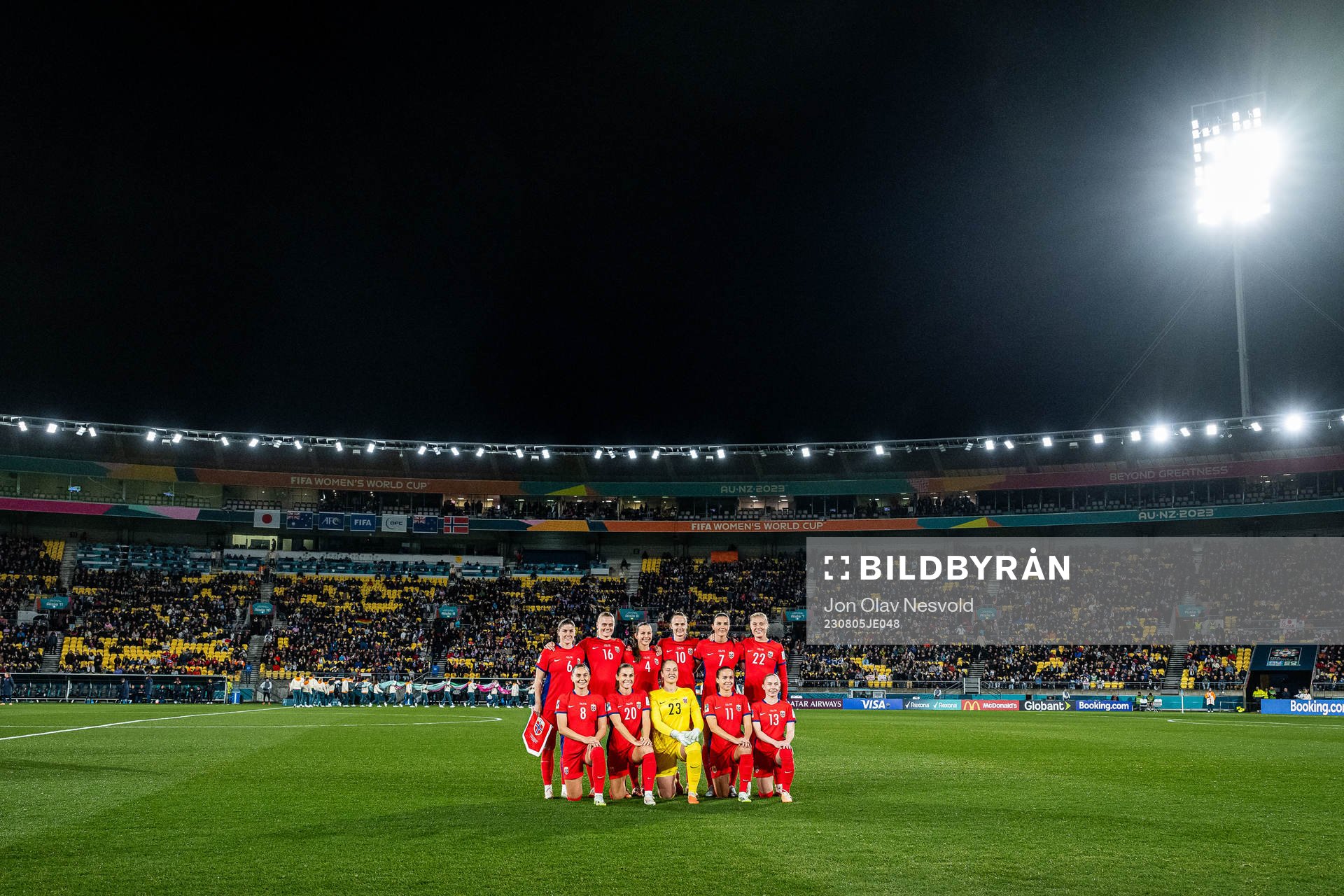 The starting eleven of Norway pose for a team photo