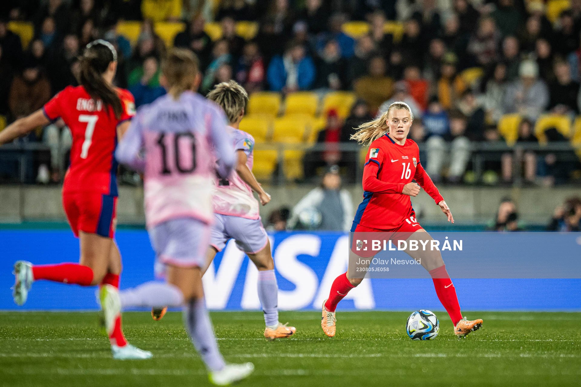 Mathilde Harviken of Norway during the FIFA Women's World Cup round of 16 match between Japan and Norway on August 5, 2023 in Wellington.