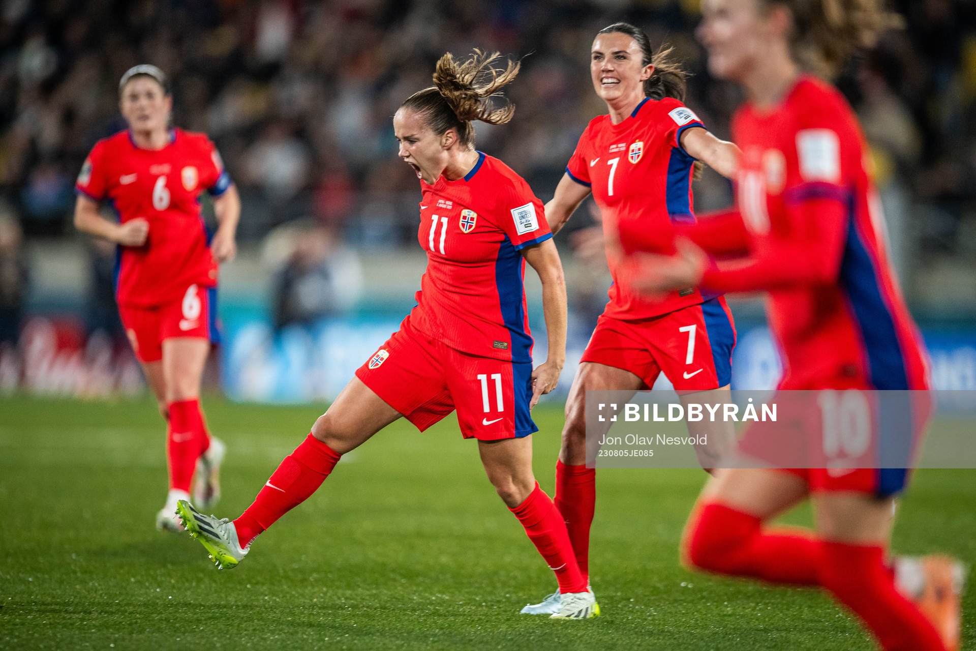 Guro Reiten and Ingrid Syrstad Engen of Norway celebrate