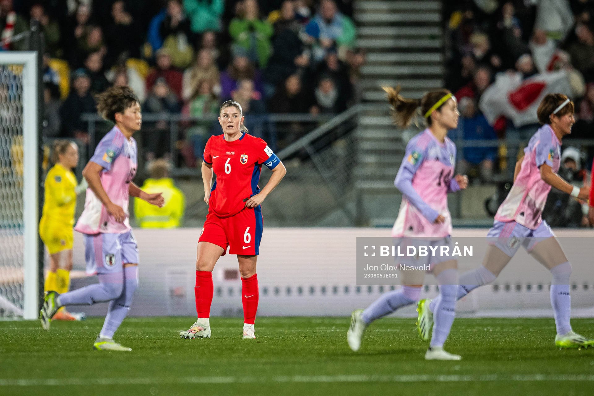 Maren Mjelde of Norway looks dejected