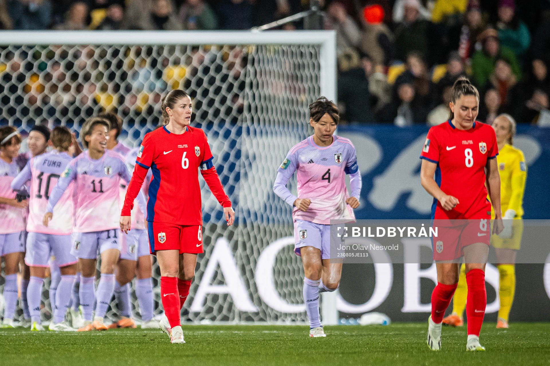 Maren Mjelde and Vilde Bøe Risa of Norway  look dejected