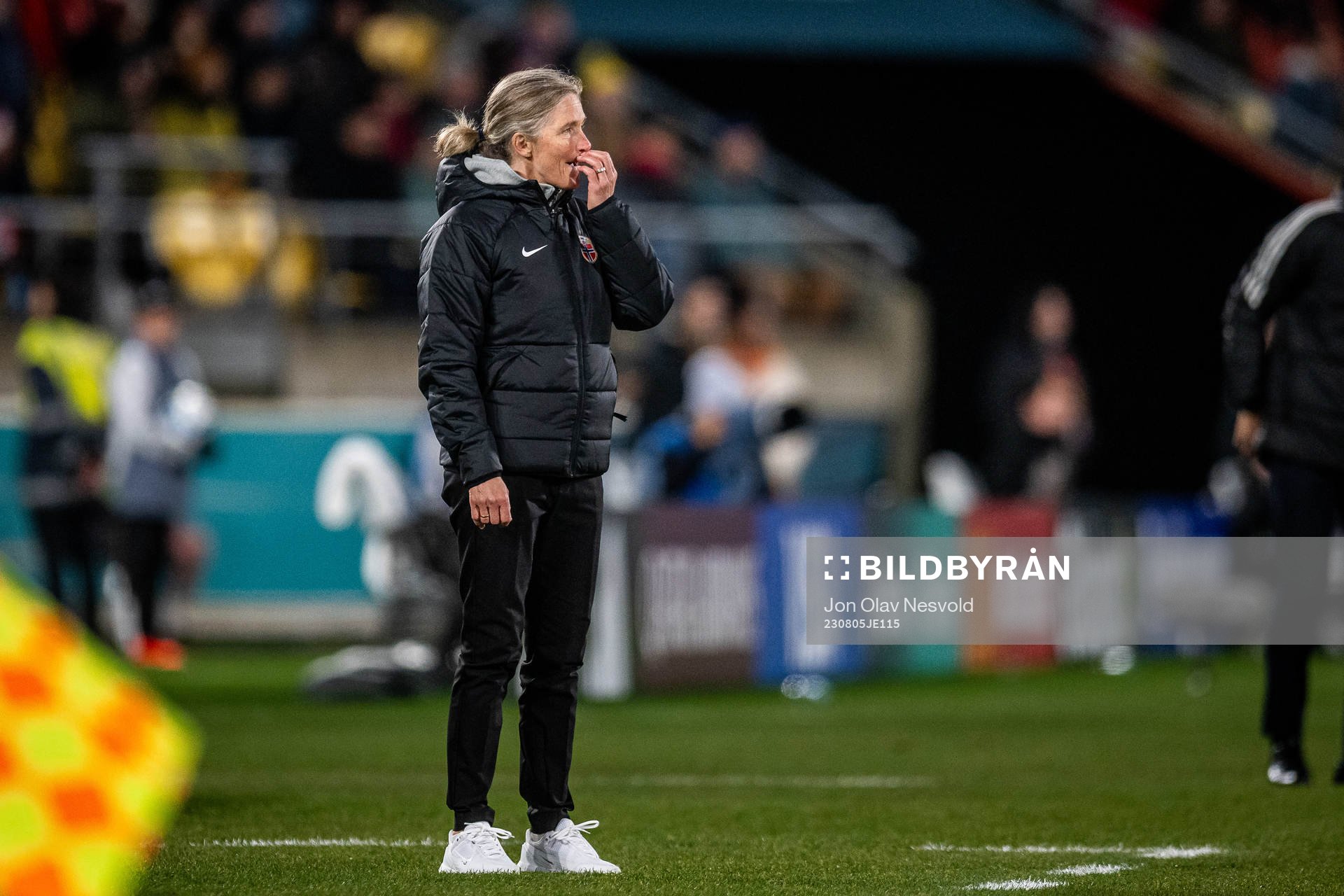 Head coach Hege Riise of Norway looks dejected