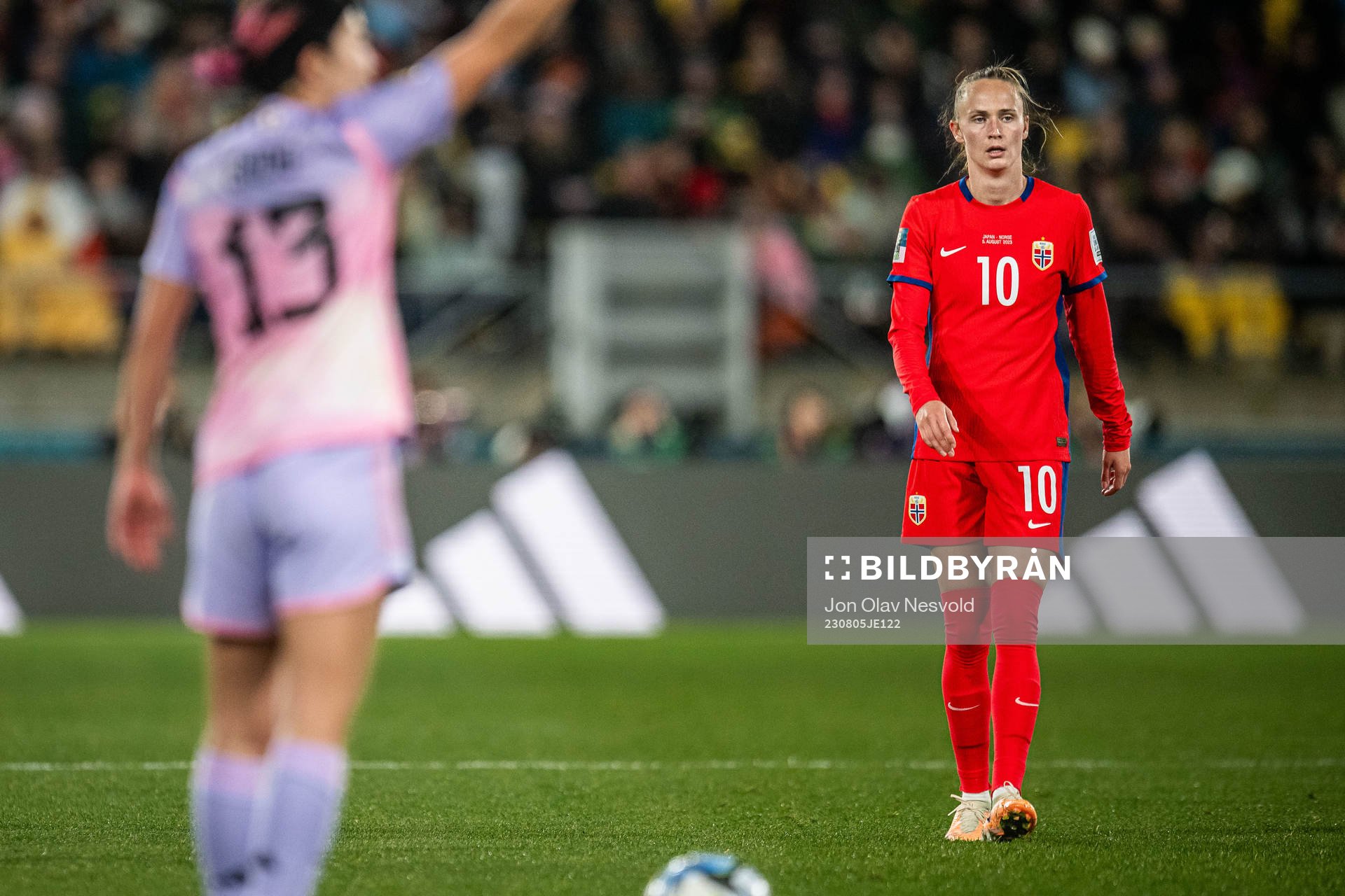 Caroline Graham Hansen of Norway looks dejected