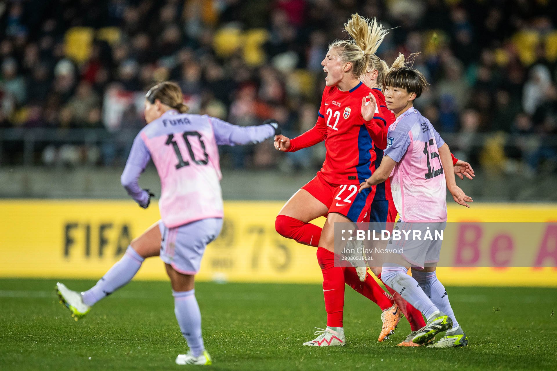 Sophie Román Haug of Norway in pain