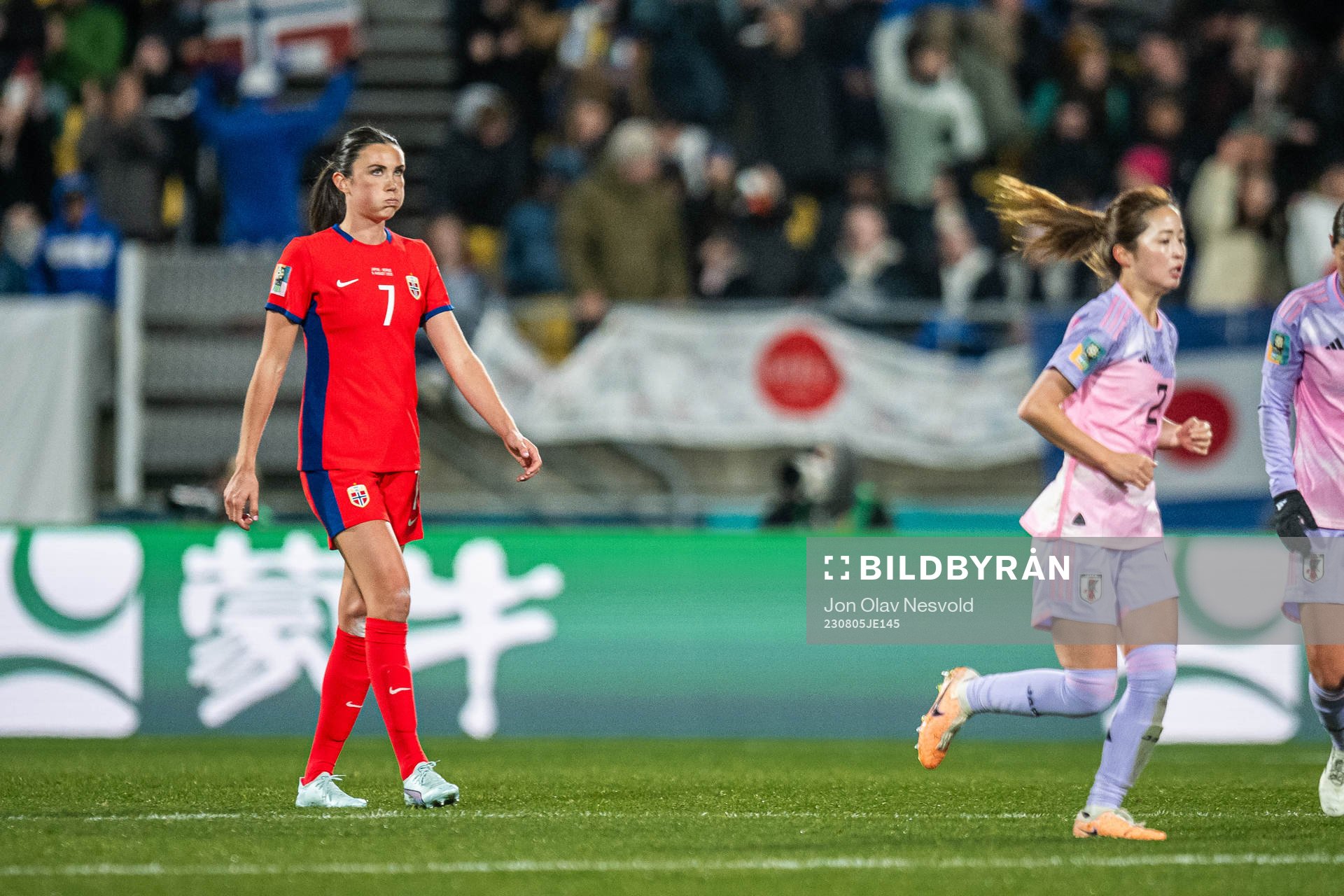 Ingrid Syrstad Engen of Norway looks dejected