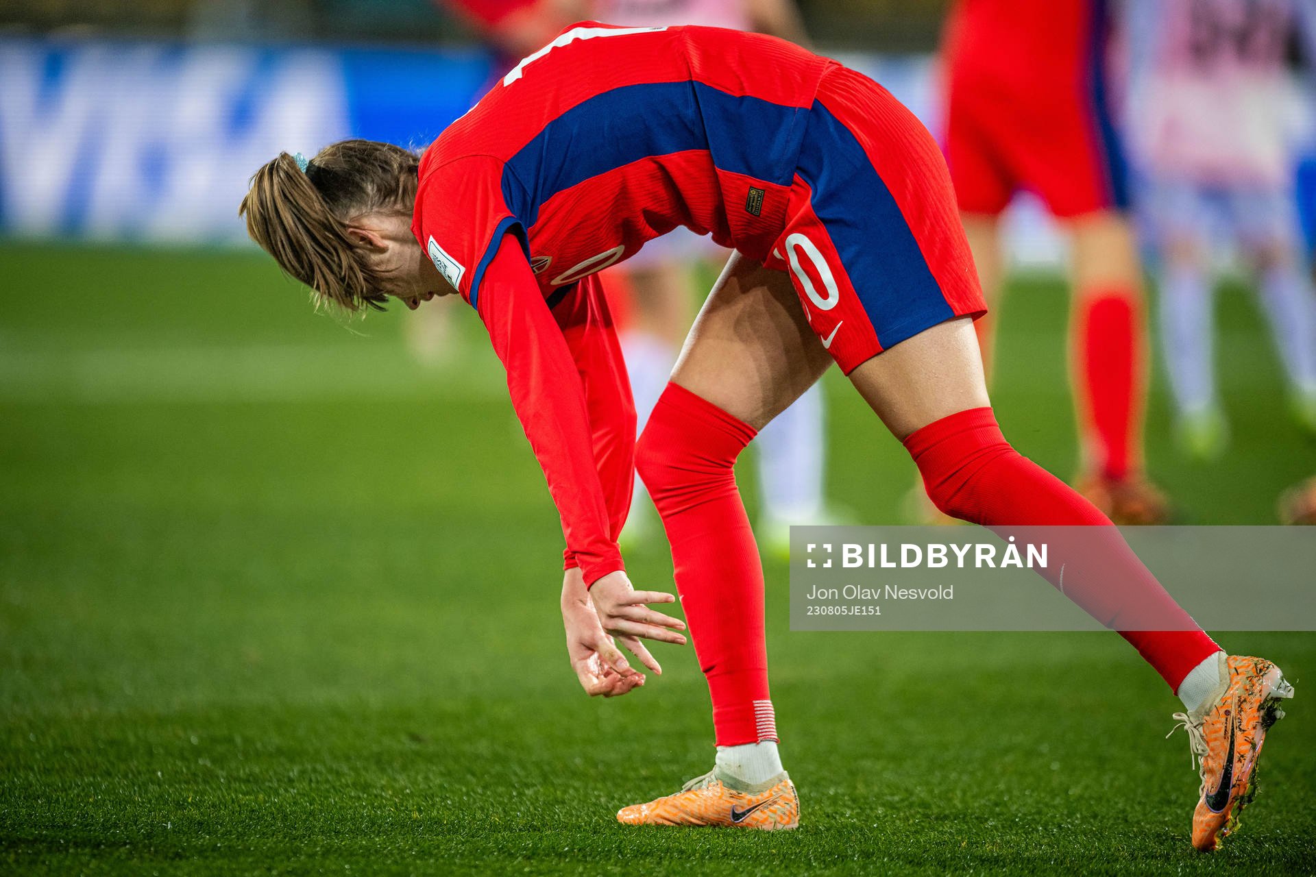 Caroline Graham Hansen of Norway looks dejected