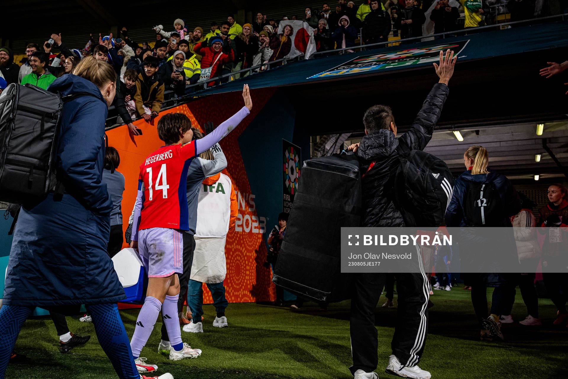 A player of Japan with the shirt of Ada Hegerberg of Norway