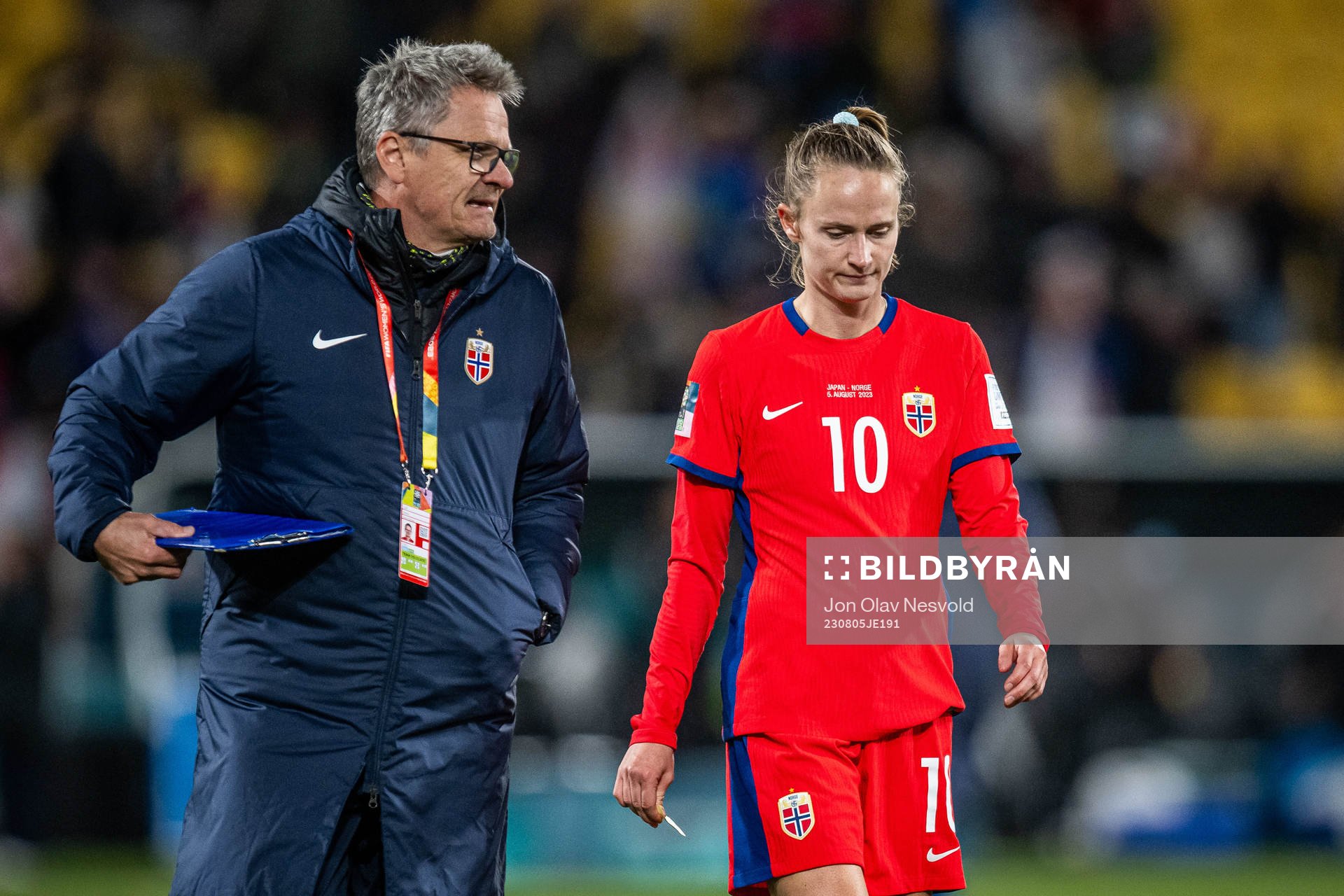 Caroline Graham Hansen of Norway looks dejected
