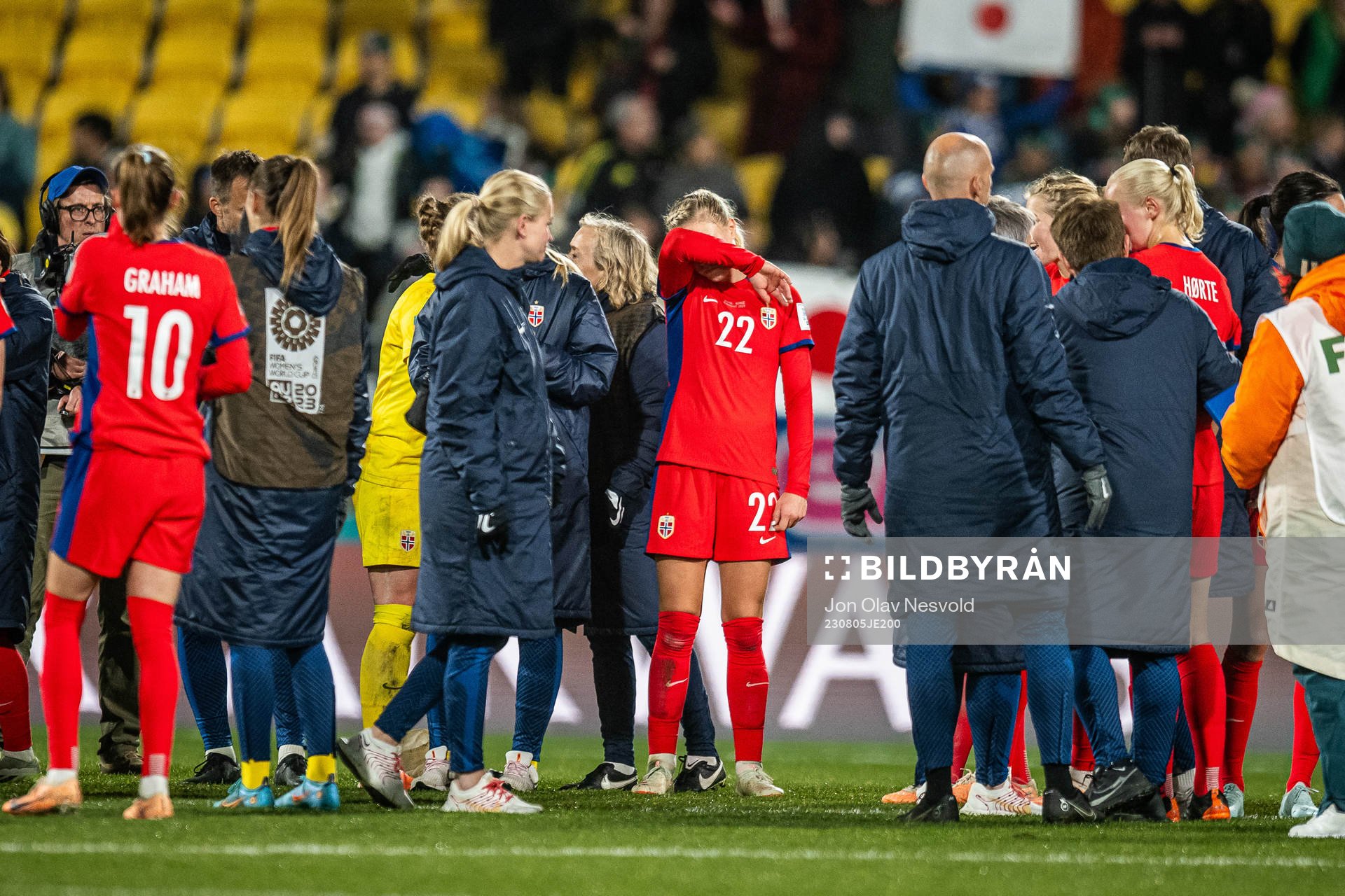 Sophie Román Haug of Norway looks dejected