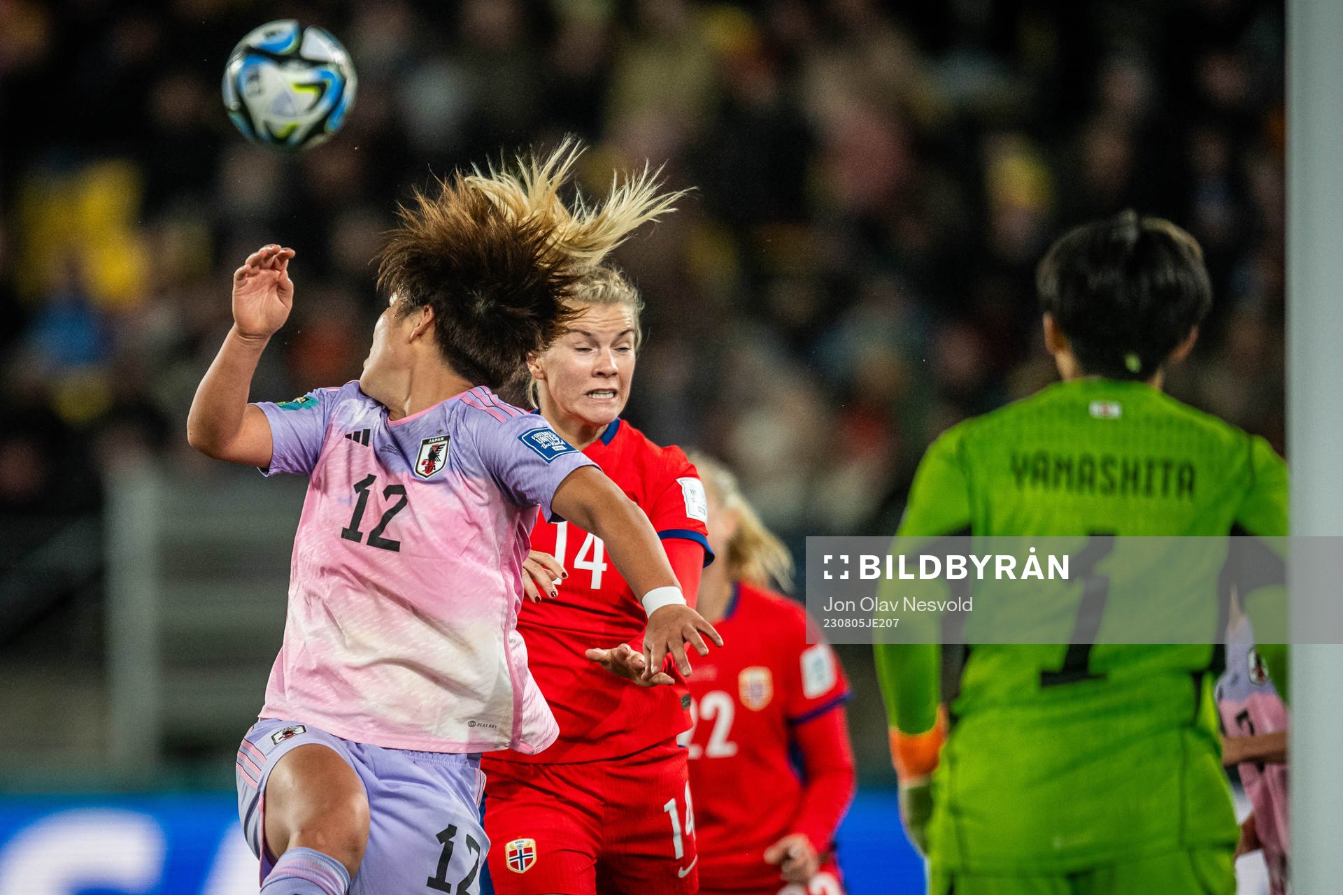 Hana Takahashi of Japan and Ada Hegerberg of Norway