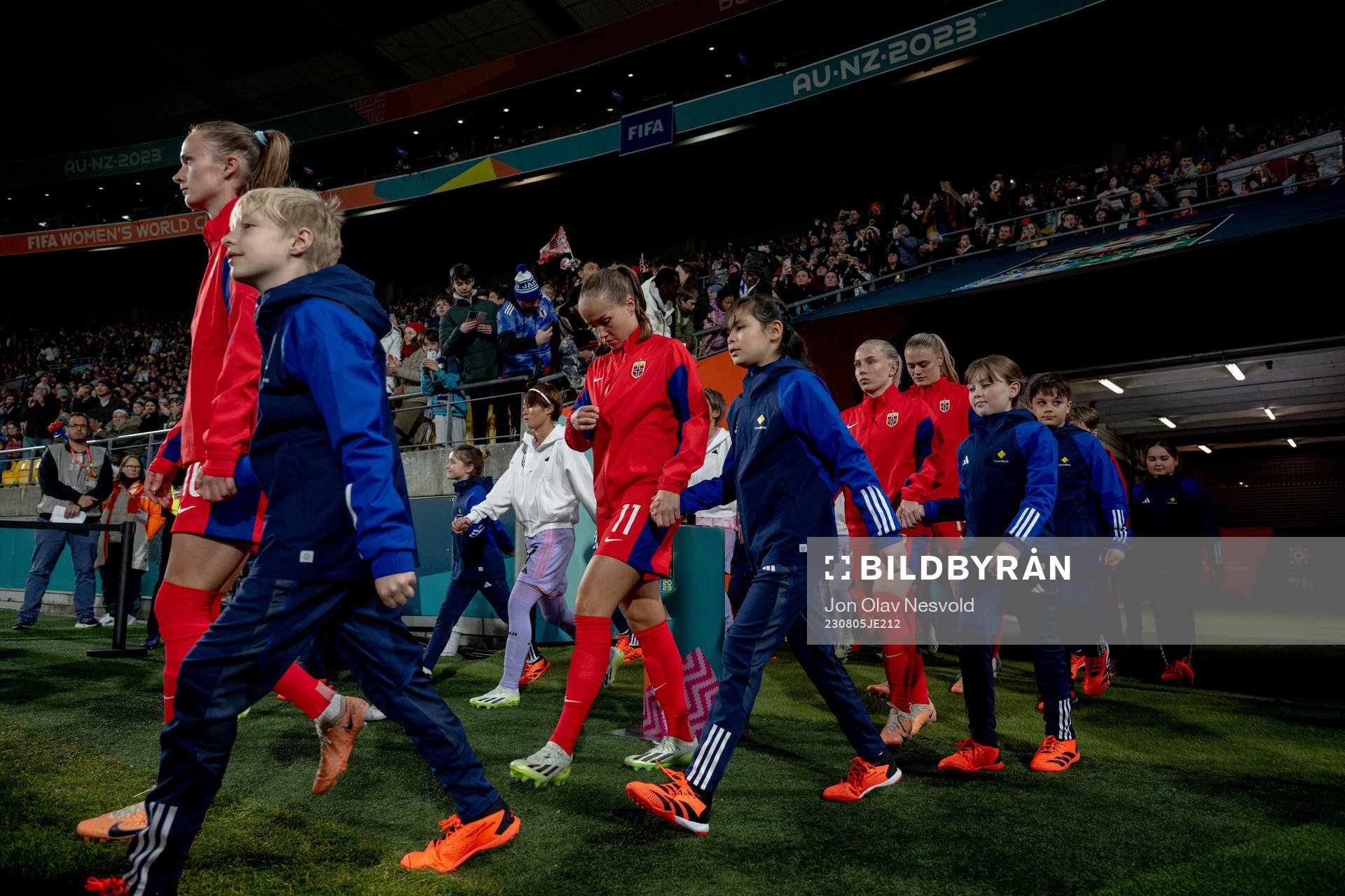 Guro Reiten of Norway enters the pitch