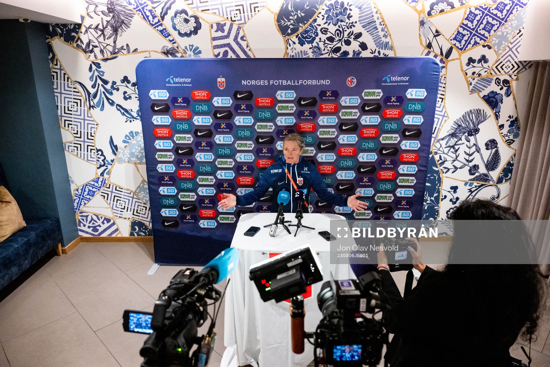 Head coach Hege Riise of Norway at a press conference