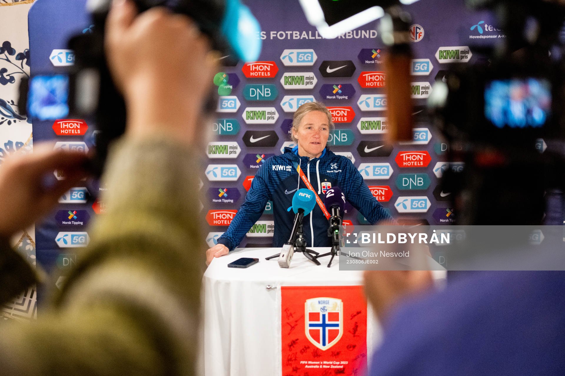 Head coach Hege Riise of Norway at a press conference