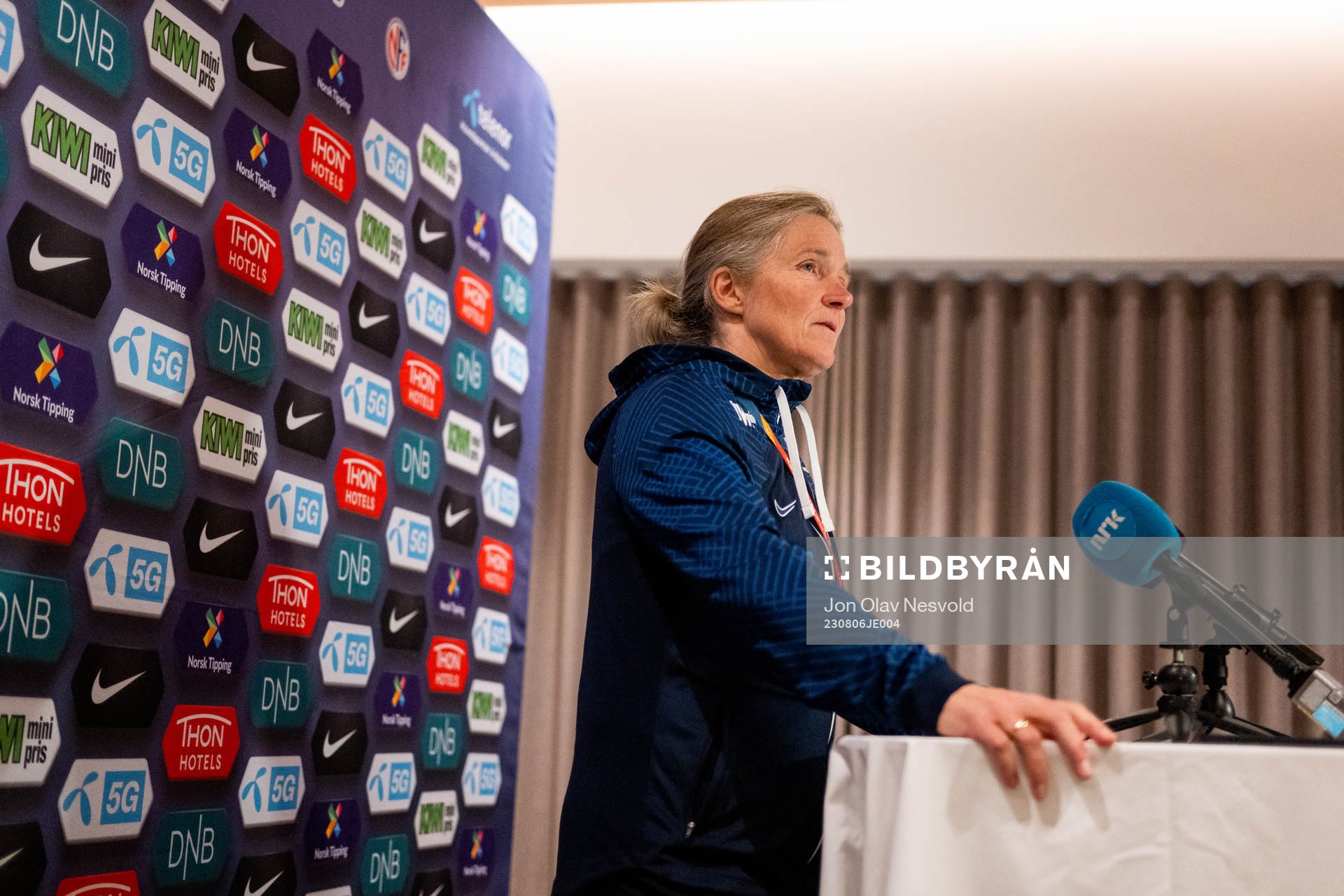 Head coach Hege Riise of Norway at a press conference