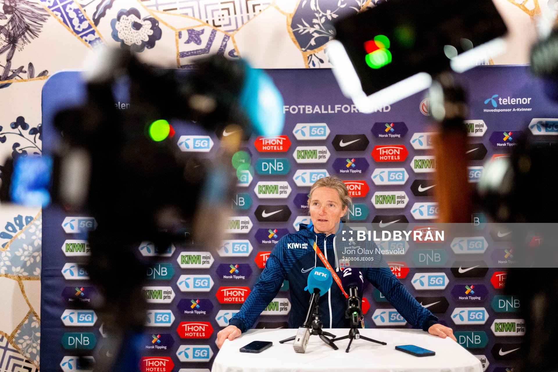 Head coach Hege Riise of Norway at a press conference
