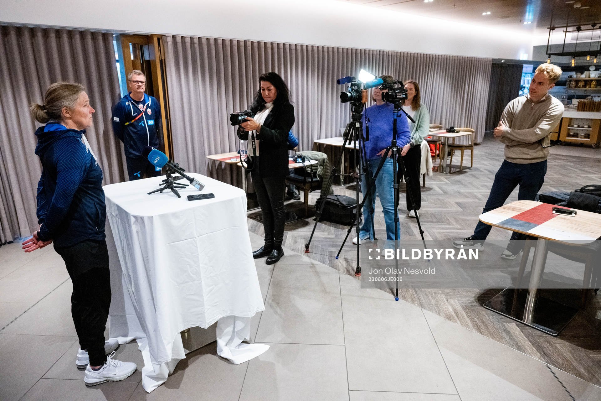 Head coach Hege Riise of Norway at a press conference