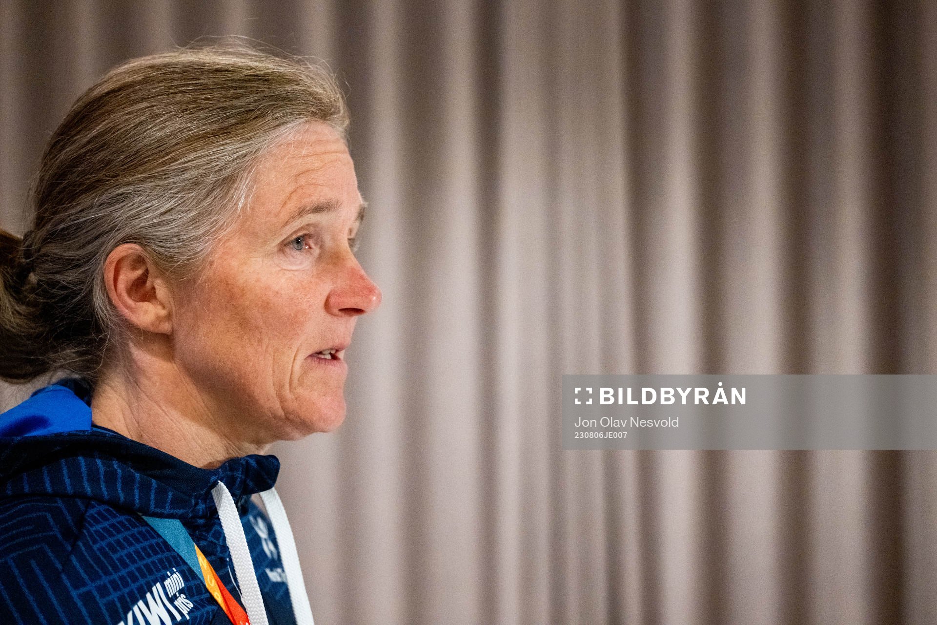 Head coach Hege Riise of Norway at a press conference