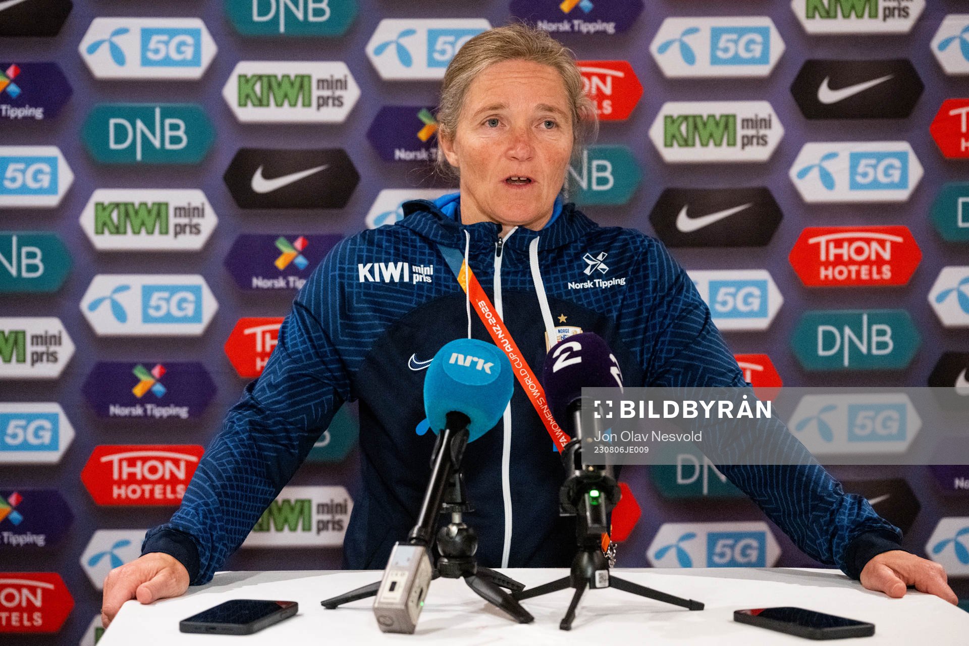 Head coach Hege Riise of Norway at a press conference