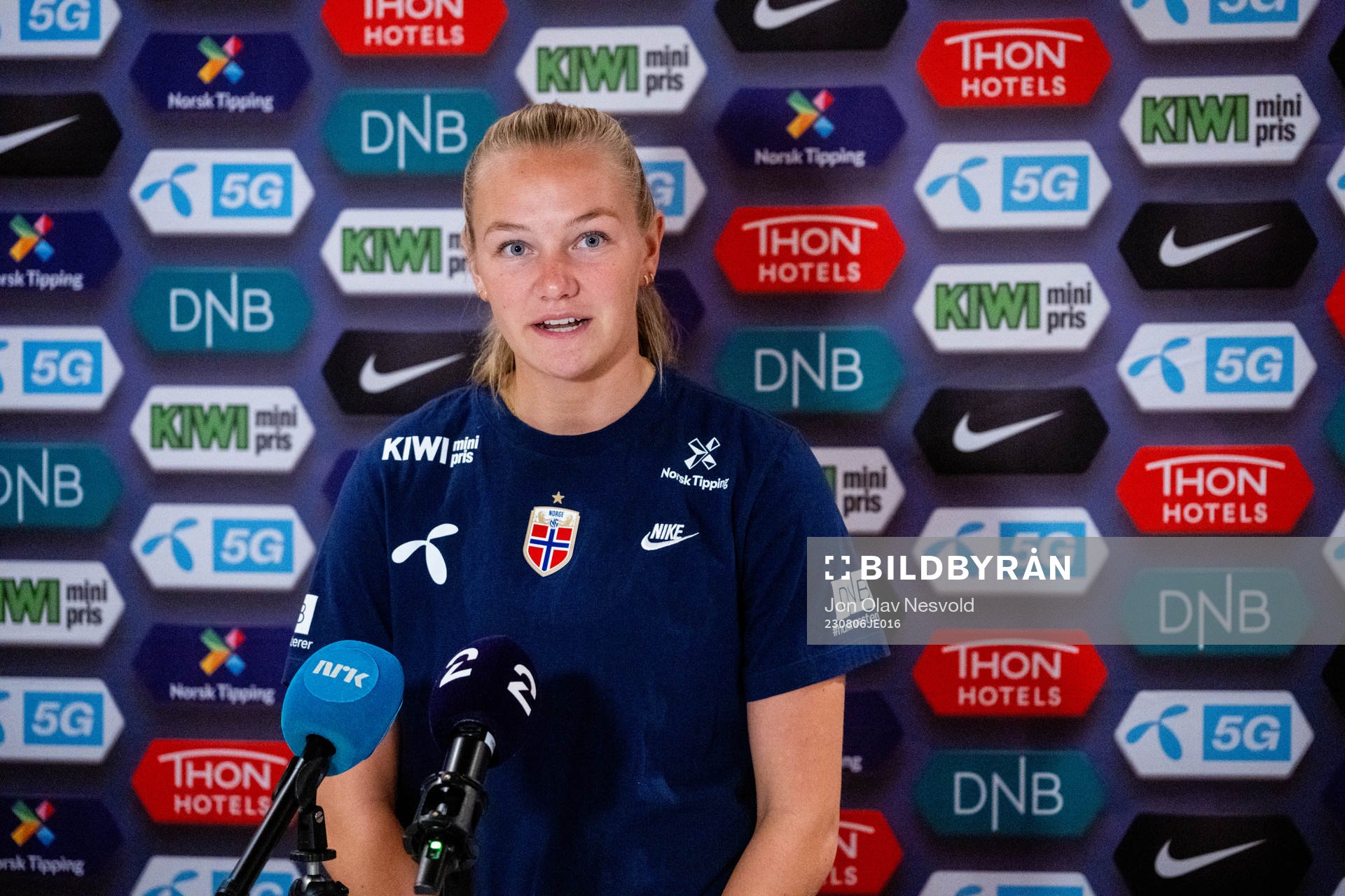 Frida Maanum of Norway at a press conference