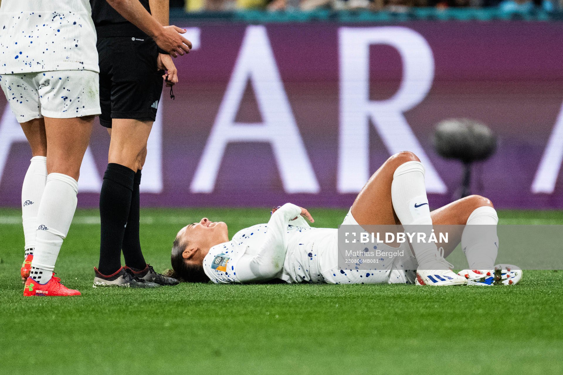 Trinity Rodman of USA in pain