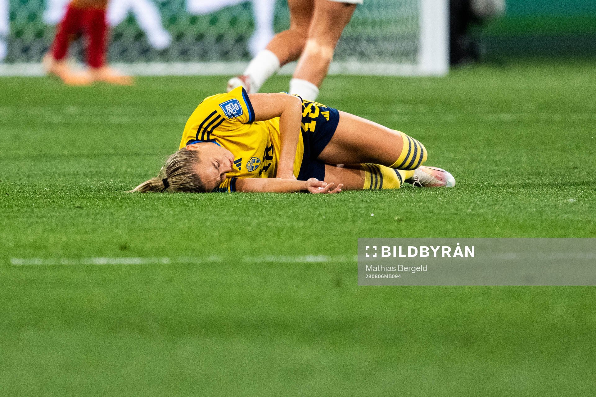 Fridolina Rolfö of Sweden in pain
