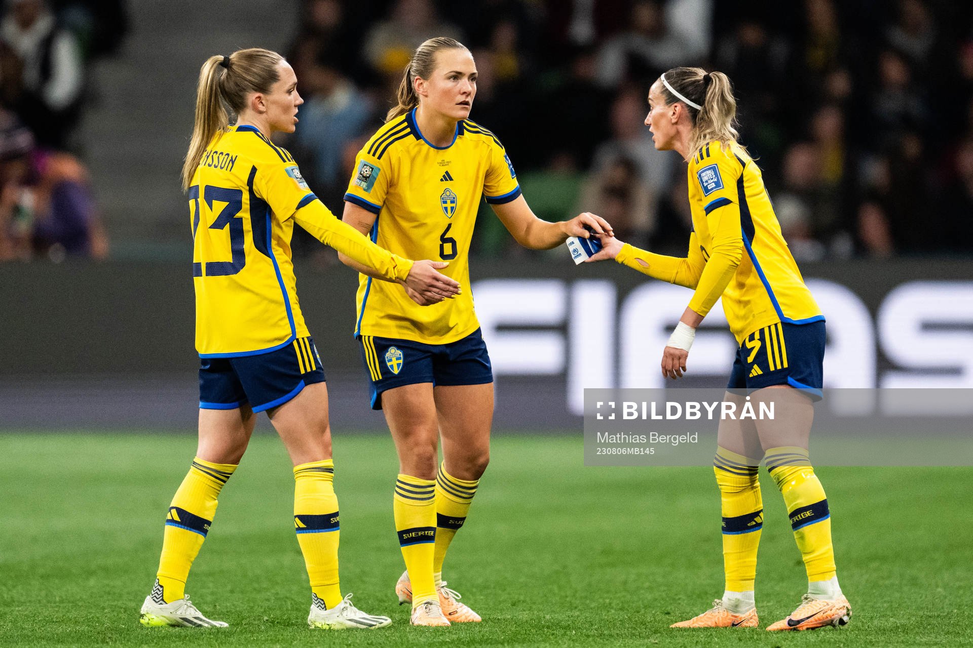 Elin Rubensson, Magdalena Eriksson and Kosovare Asllani of