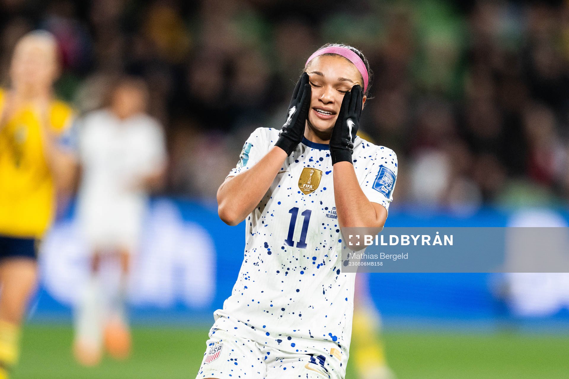 Sophia Smith of USA looks dejected
