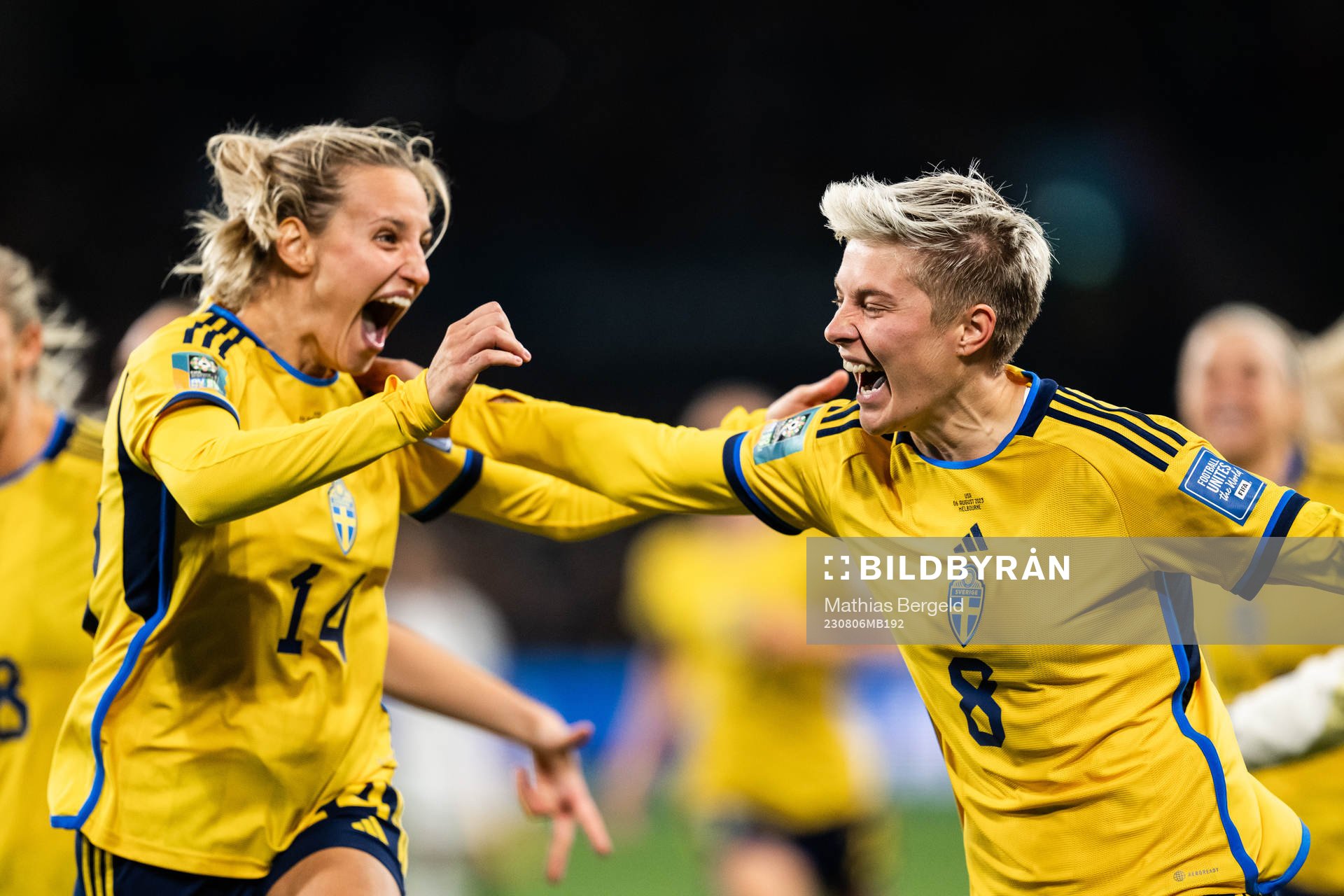 Lina Hurtig of Sweden celebrate with Nathalie Björn