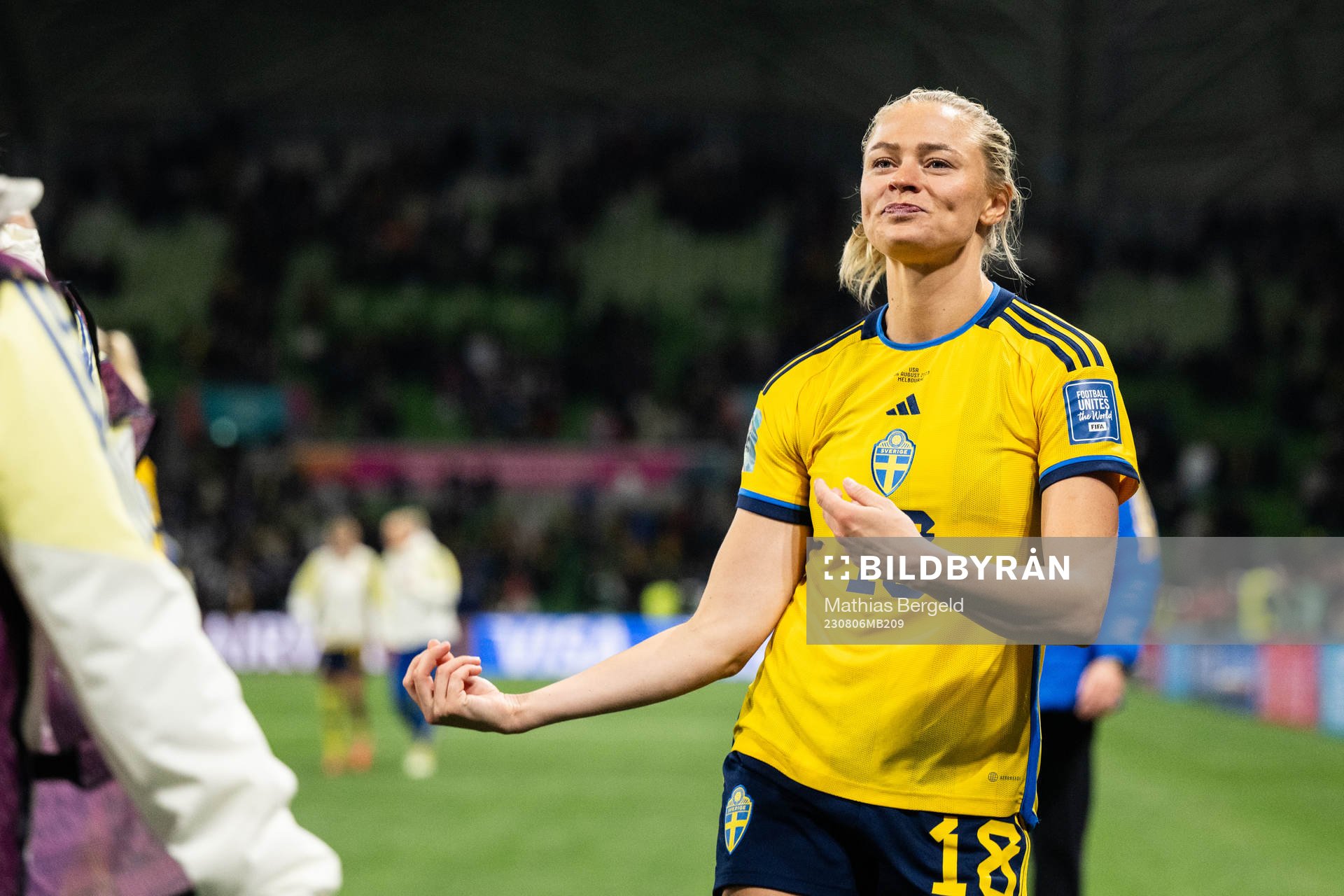 Fridolina Rolfö of Sweden celebrates